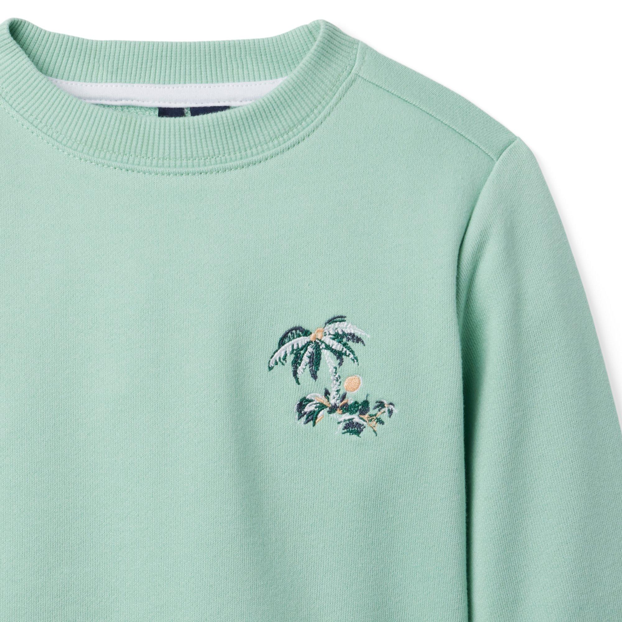 Embroidered Palm Tree Sweatshirt image number 1