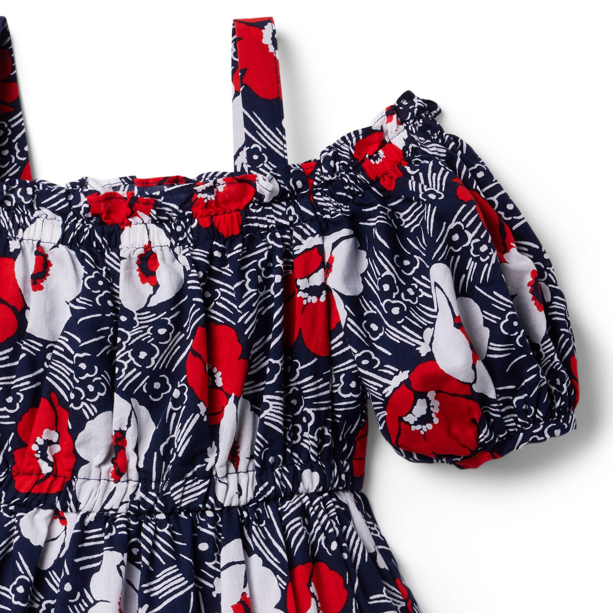 Floral Cold Shoulder Puff Sleeve Dress image number 2