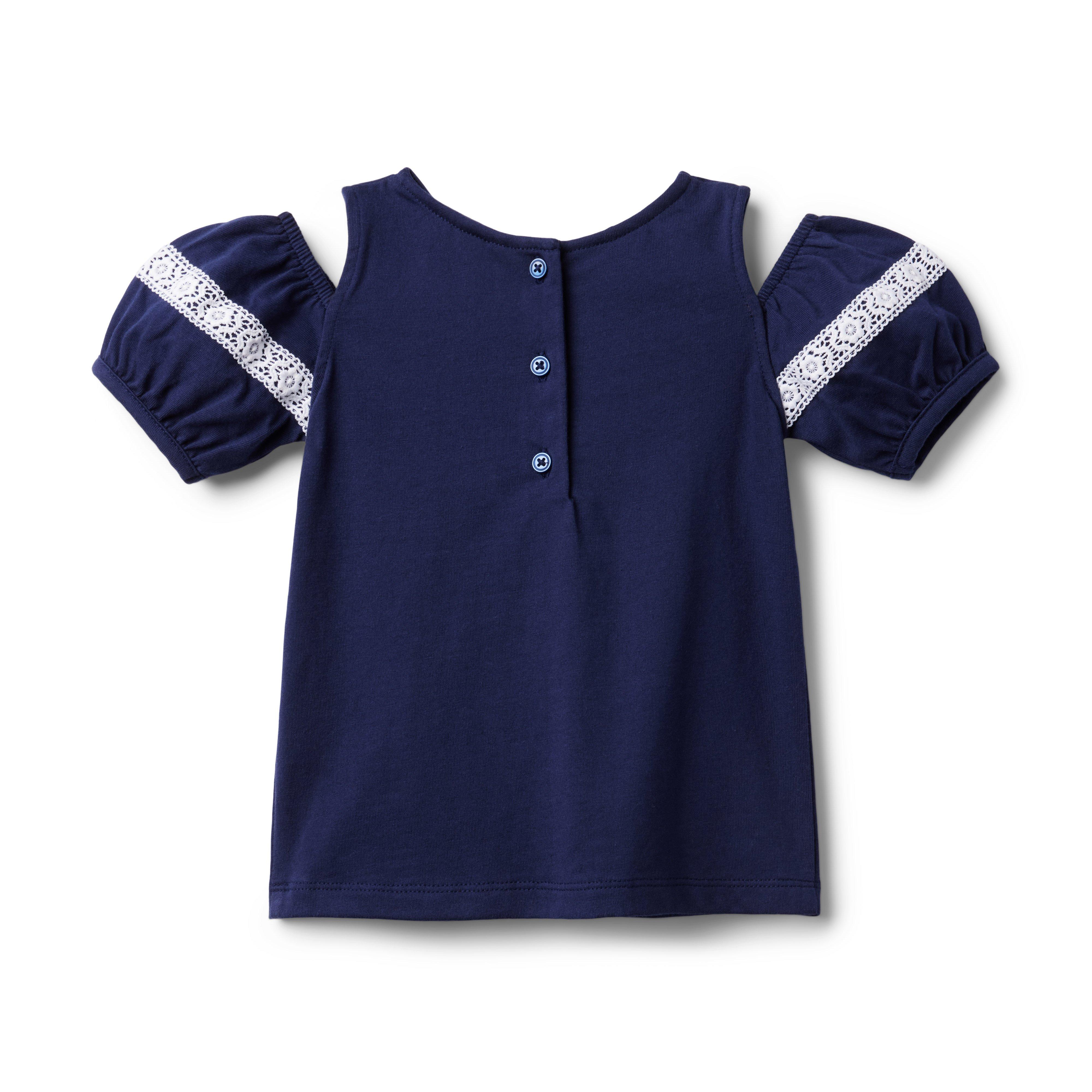 Lace Trim Cold Shoulder Jersey Top image number 1