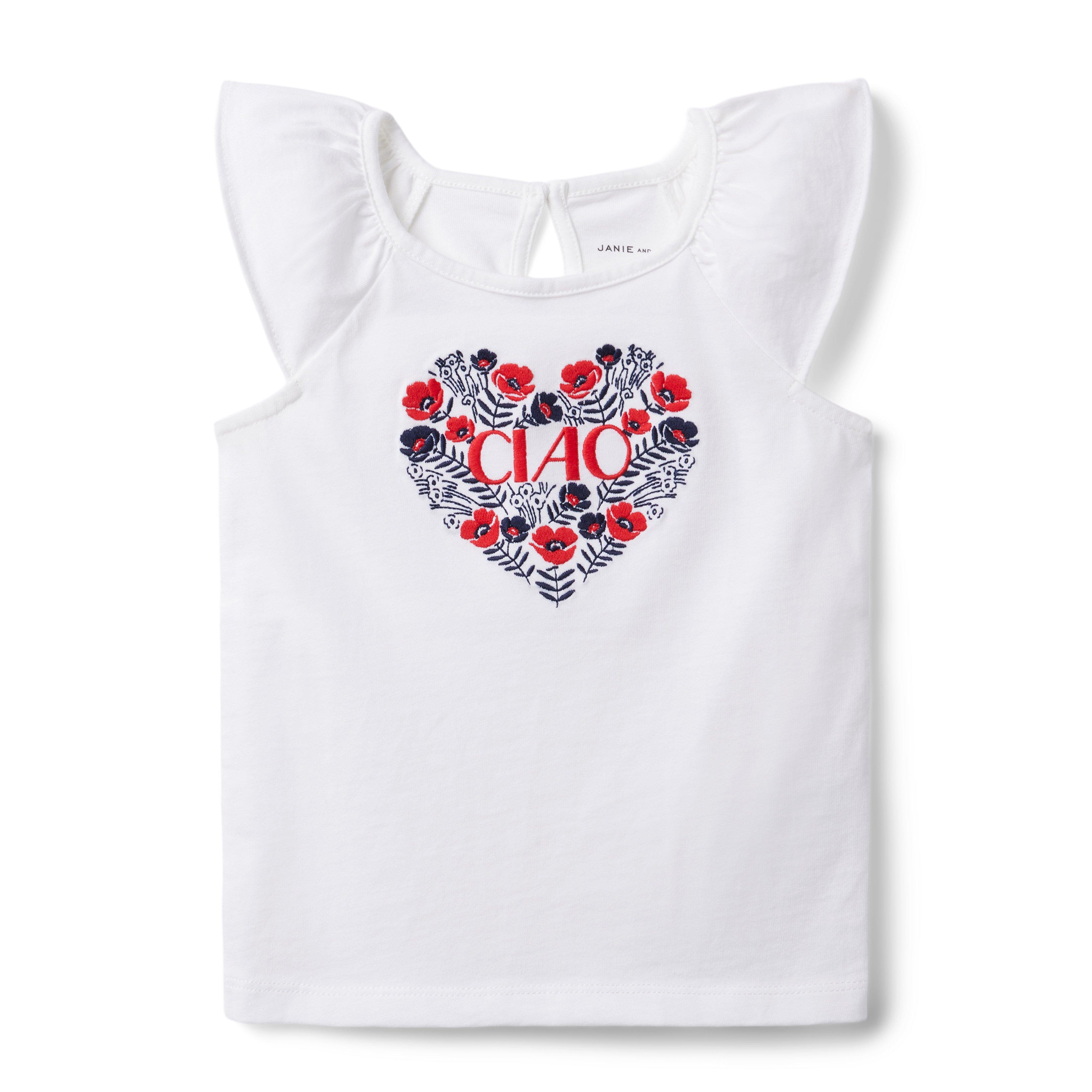 Embroidered Ciao Heart Jersey Tee  image number 0