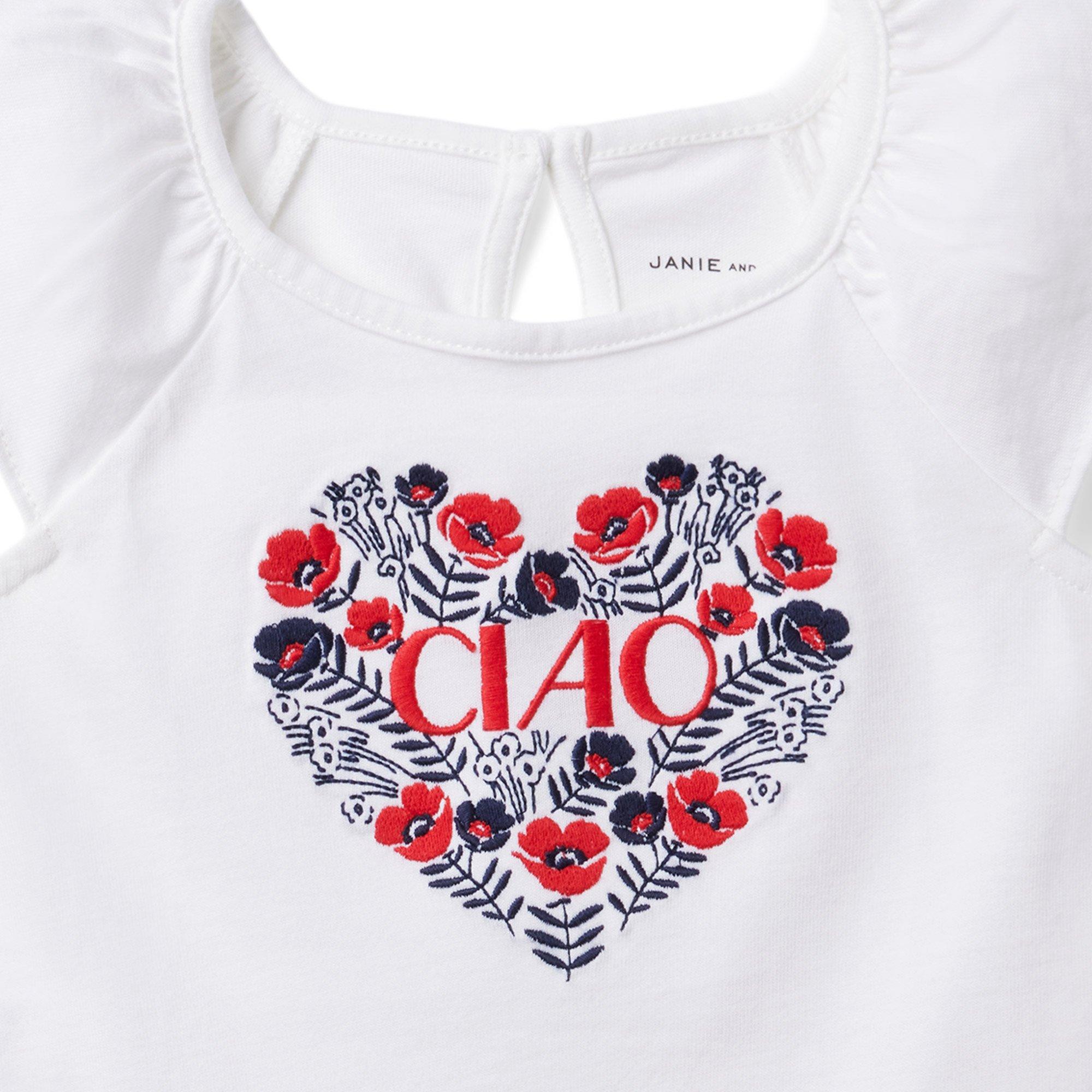 Embroidered Ciao Heart Jersey Tee  image number 1