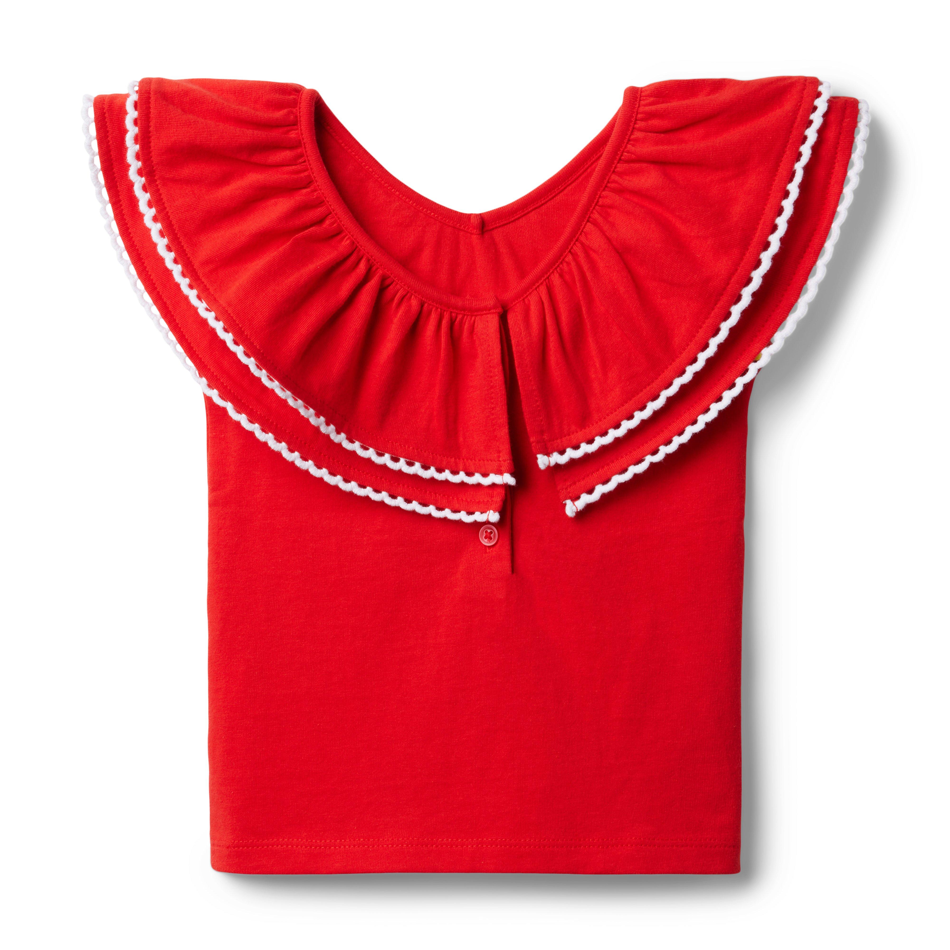 Ruffle Collar Jersey Top image number 1