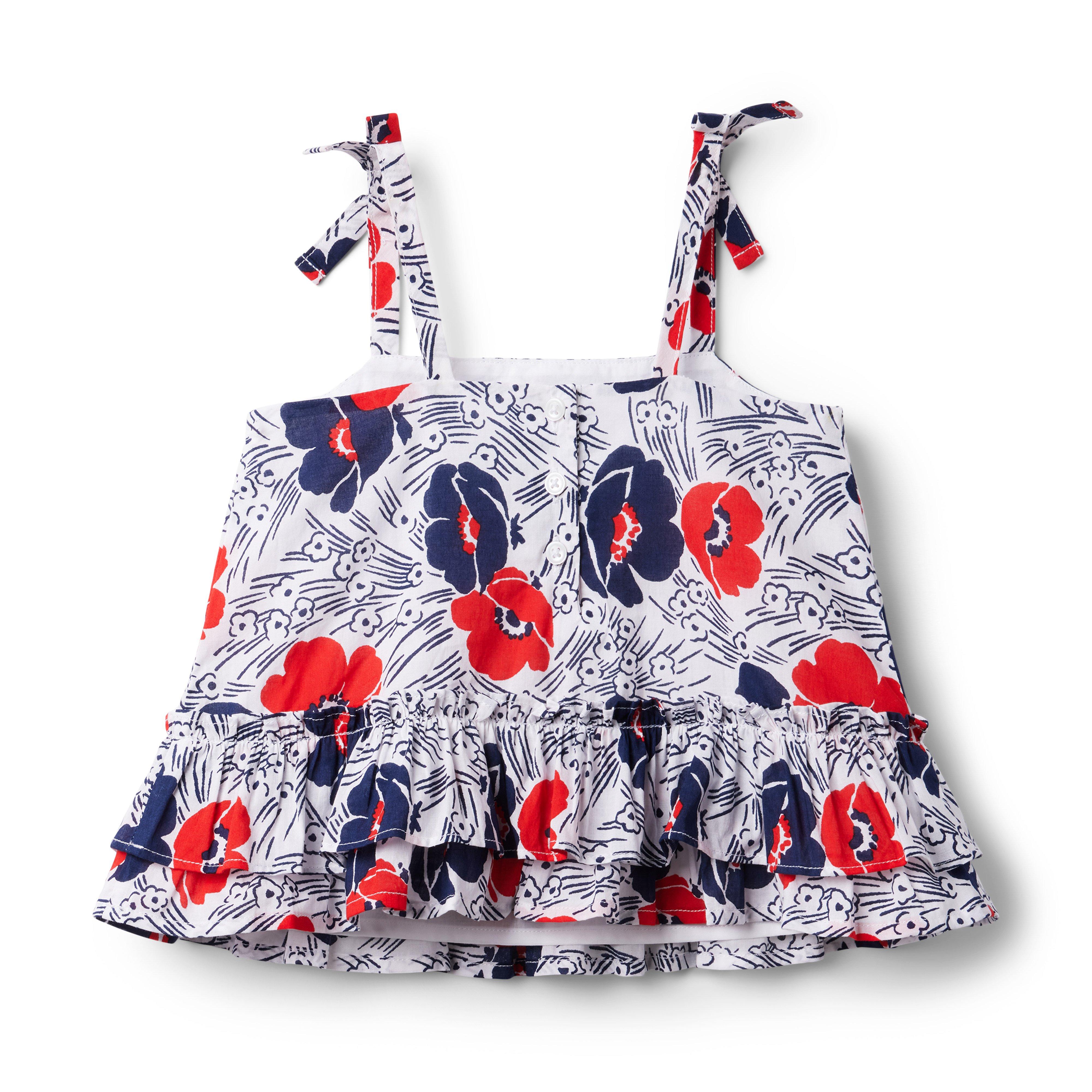 Floral Ruffle Hem Top image number 1