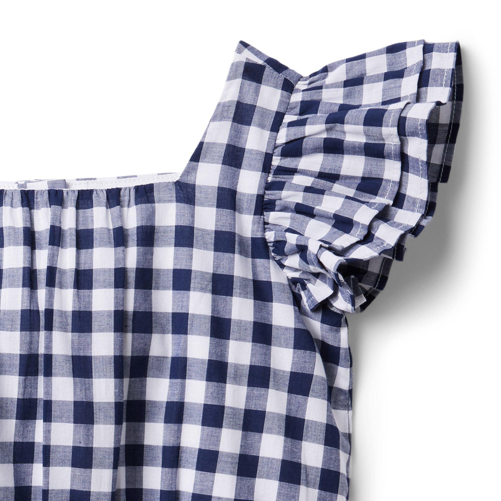 Gingham Ruffle Sleeve Top image number 3