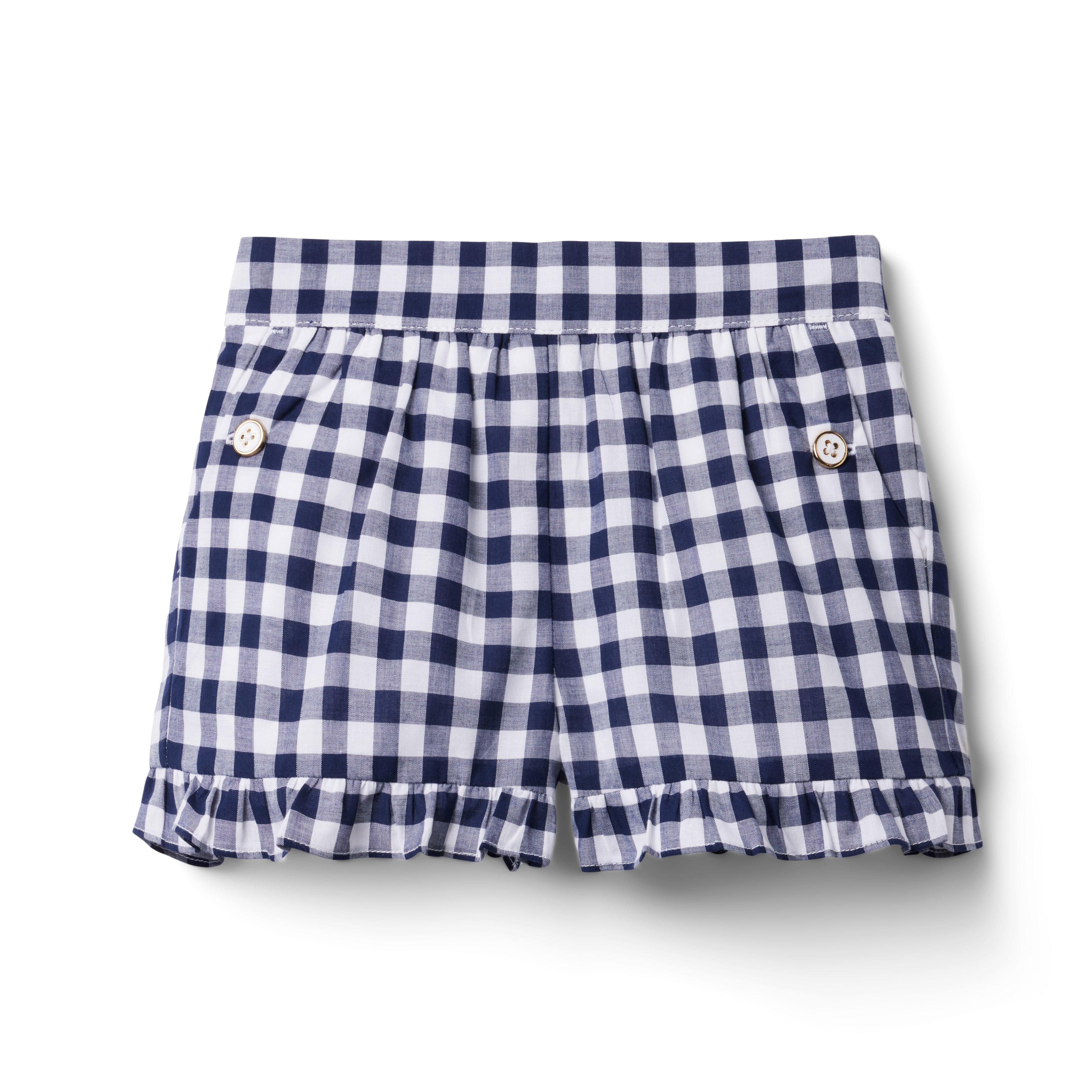 Gingham Ruffle Hem Short