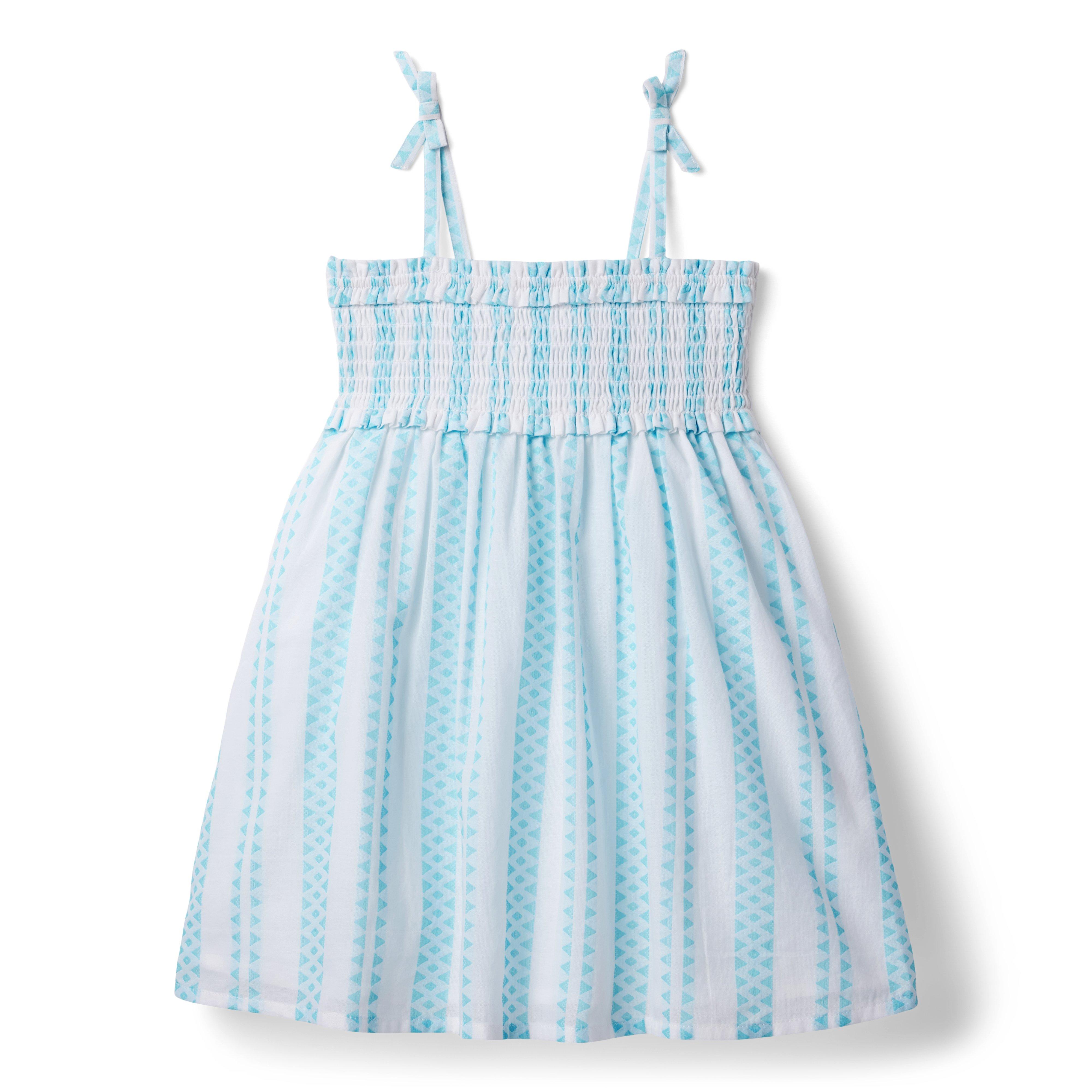 Geometric Stripe Smocked Sundress image number 0