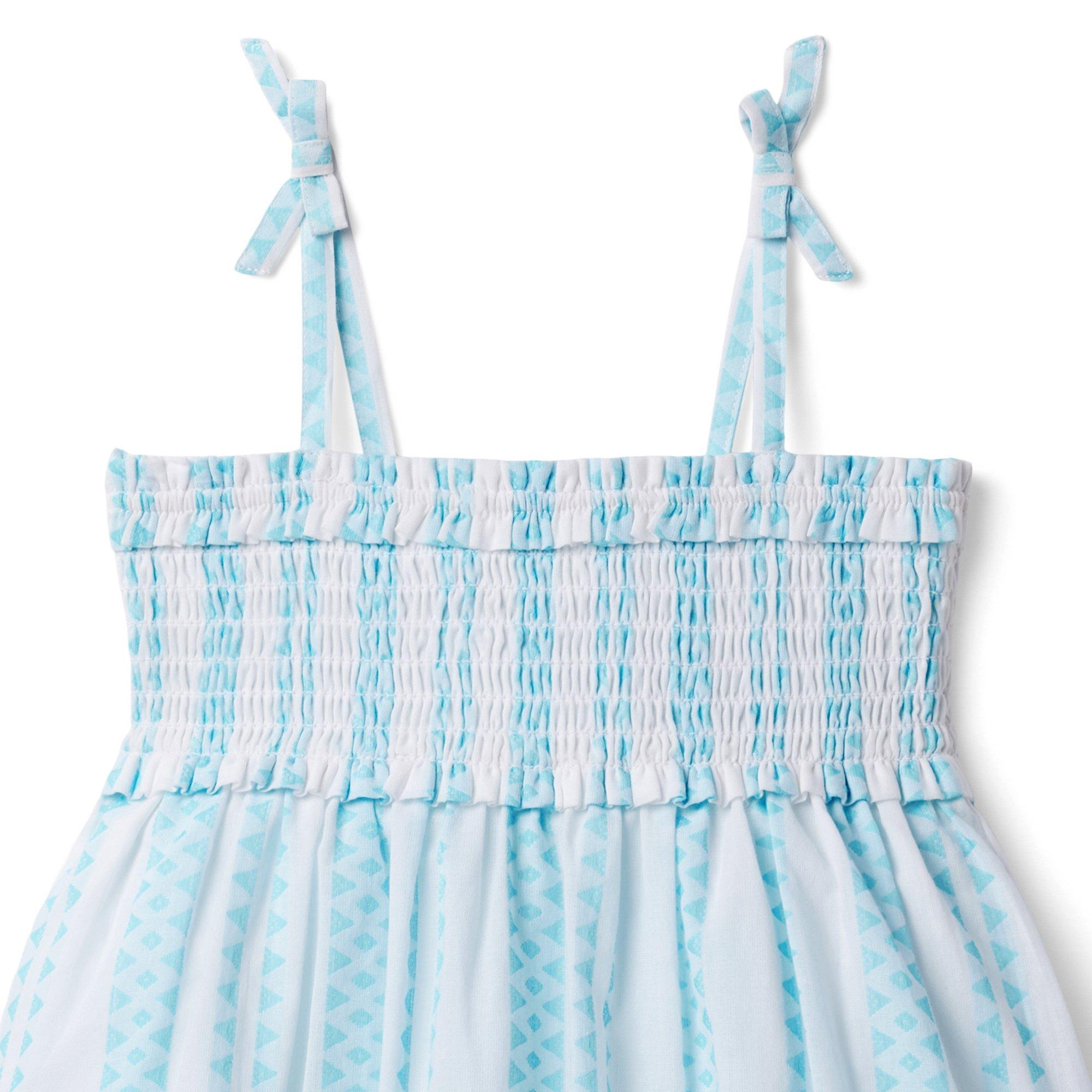 Geometric Stripe Smocked Sundress image number 2