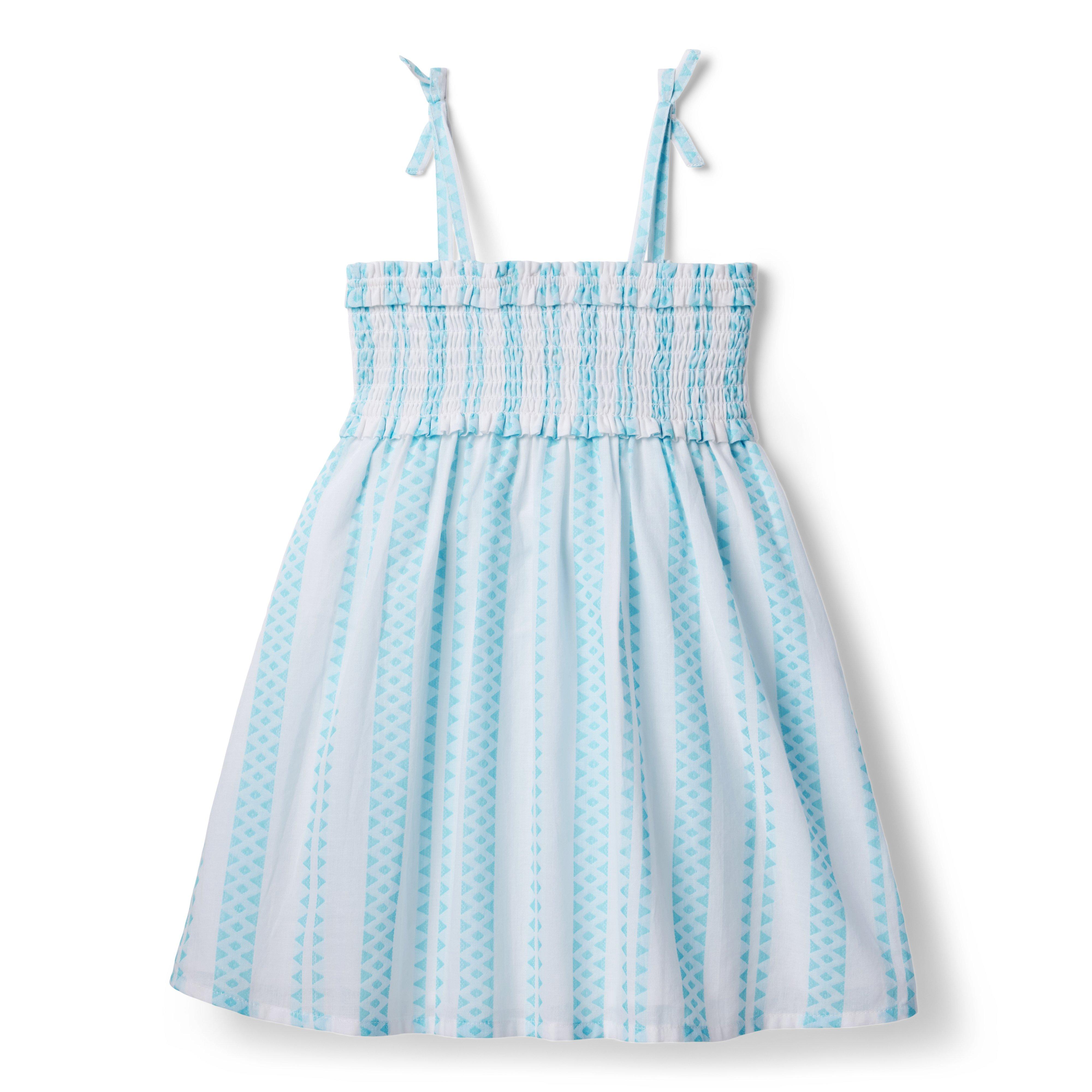 Geometric Stripe Smocked Sundress image number 1