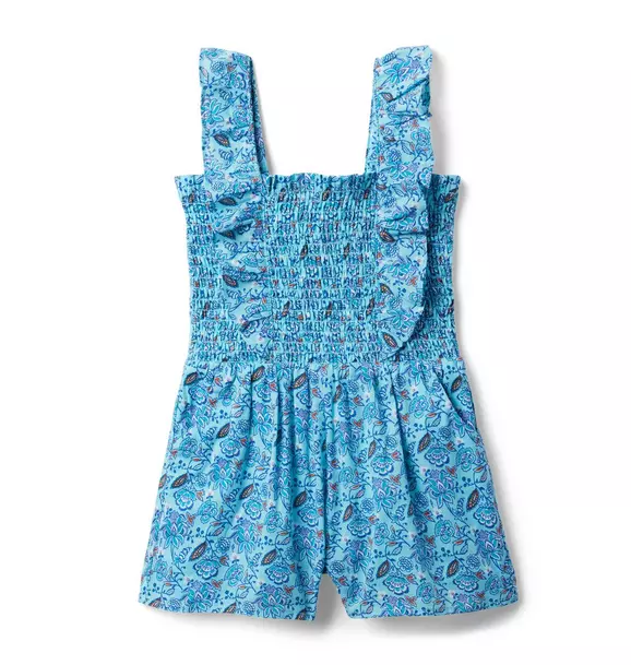 Floral Paisley Smocked Ruffle Romper
