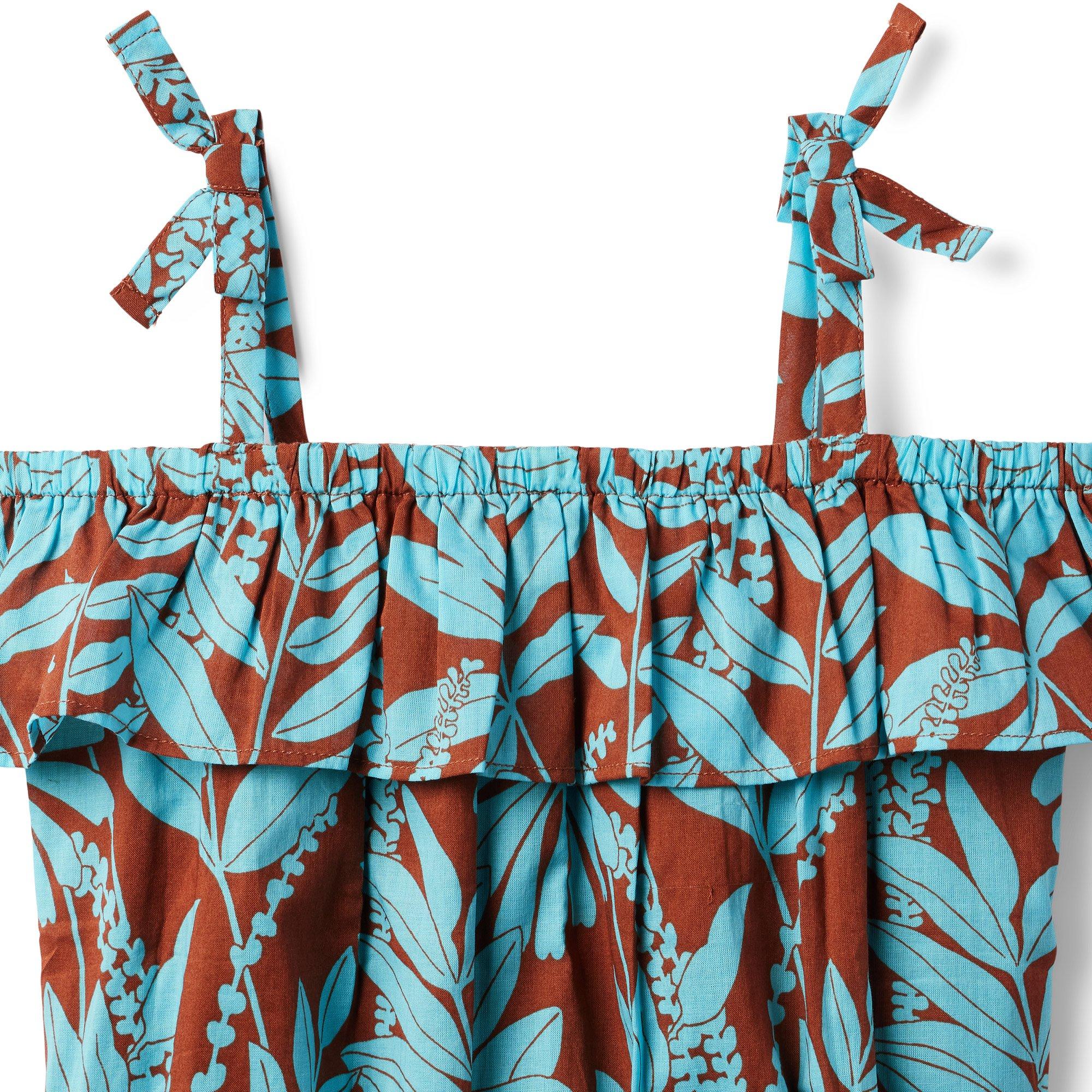 Tropical Cold Shoulder Cropped Top image number 1