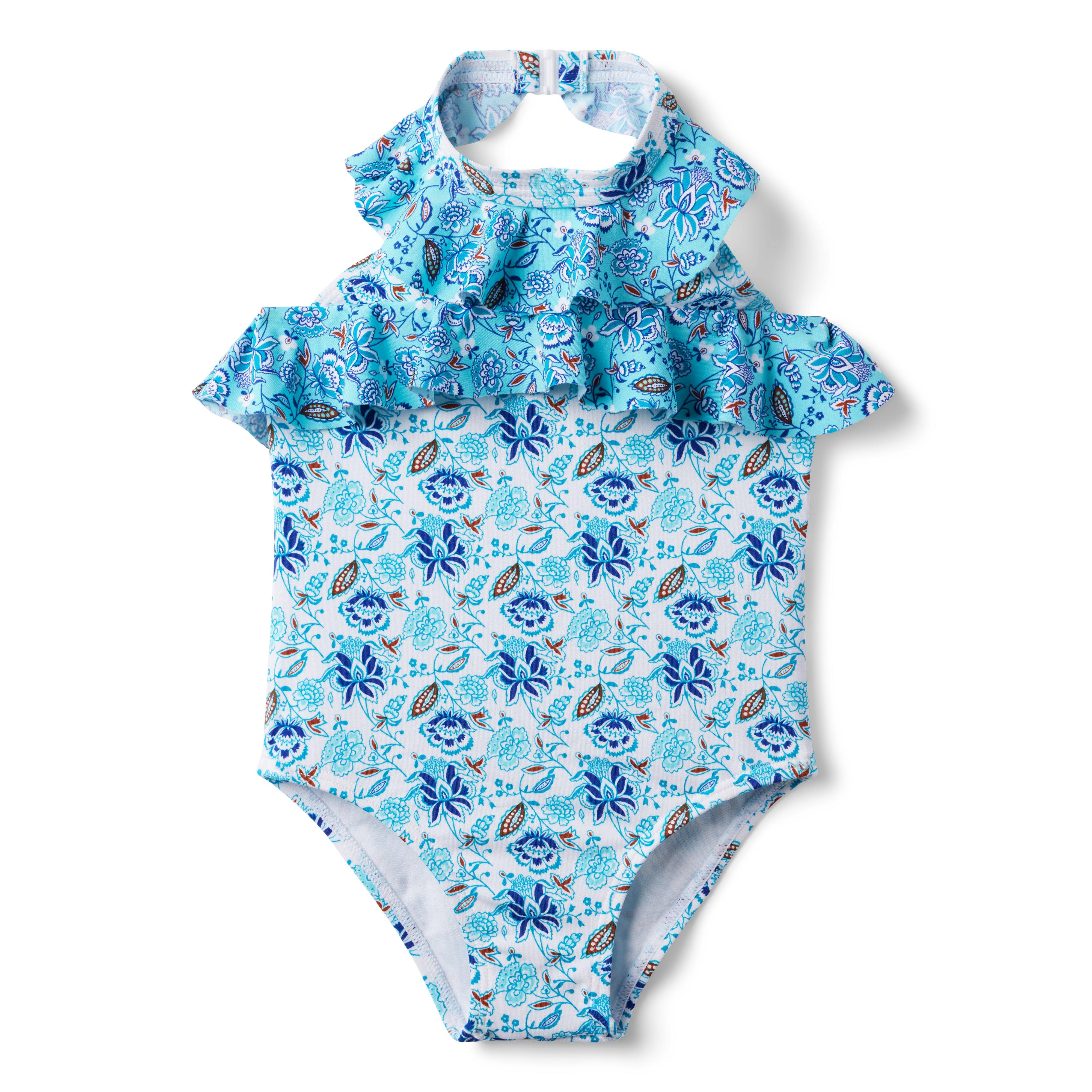 Floral Paisley Recycled Halter Swimsuit image number 0