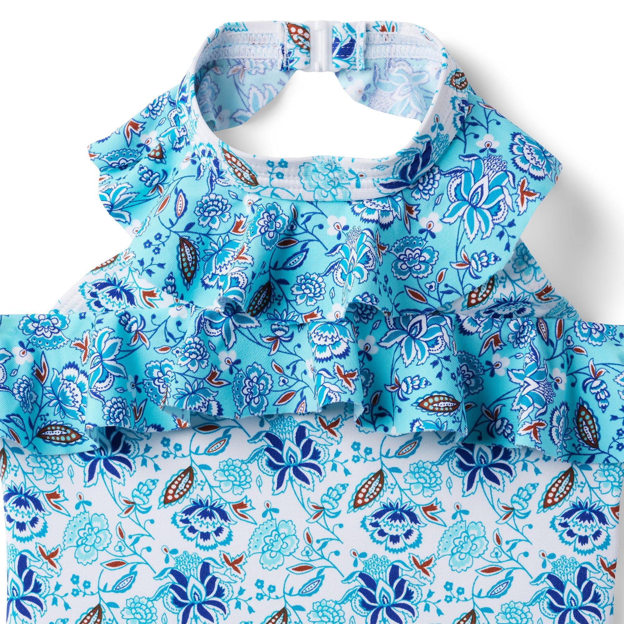 Floral Paisley Recycled Halter Swimsuit image number 2