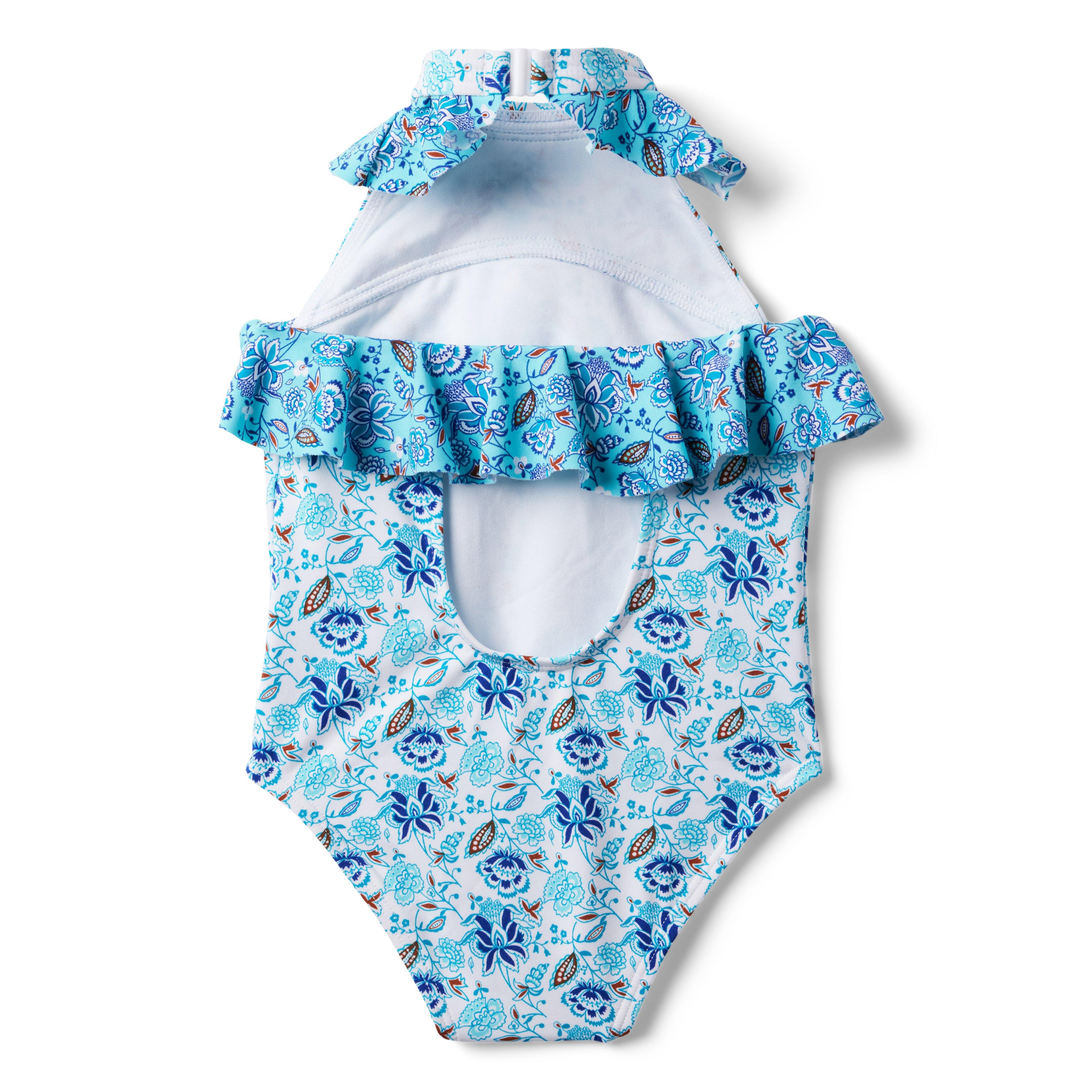 Floral Paisley Recycled Halter Swimsuit image number 1