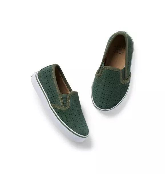 Perforated Suede Slip-On Sneaker