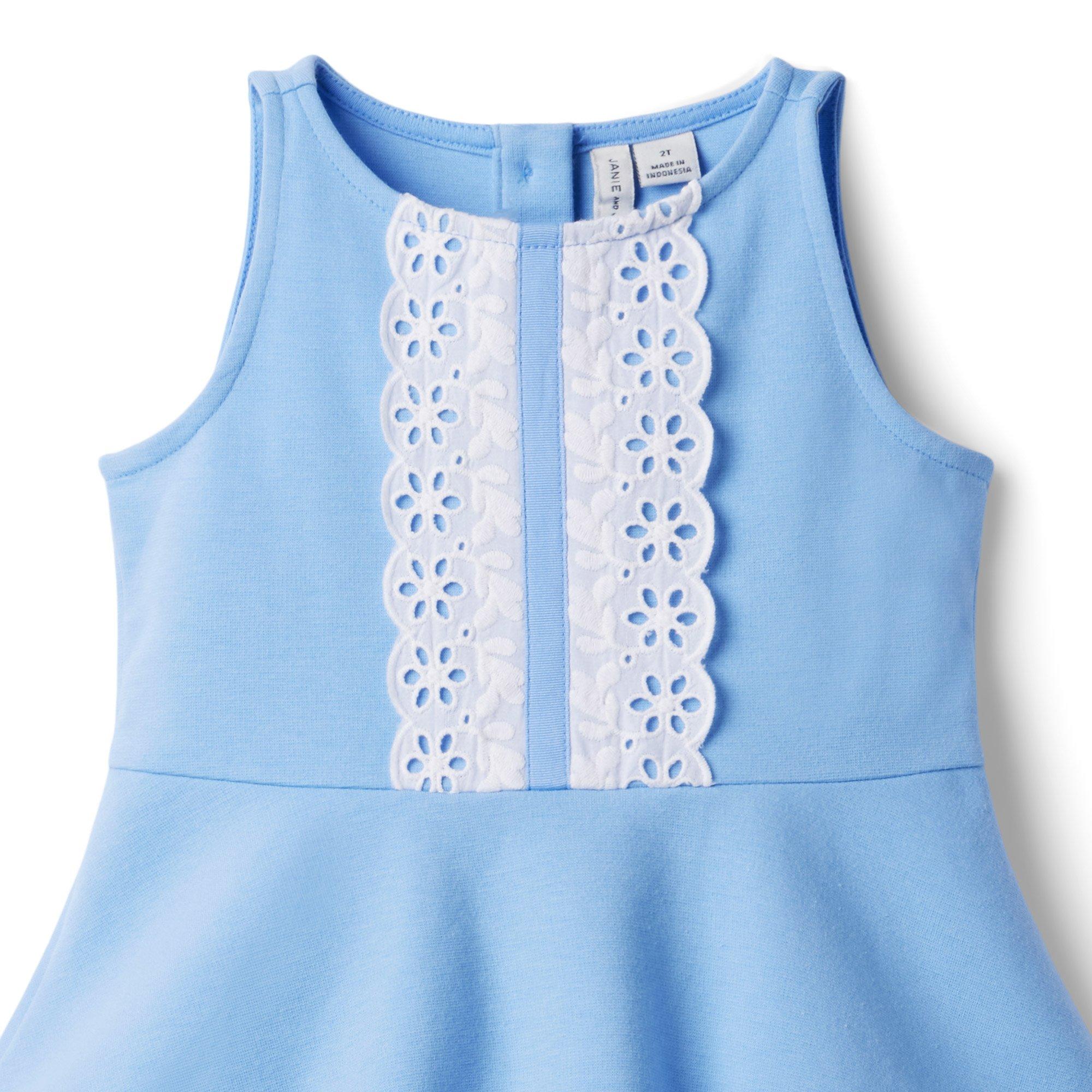 Eyelet Lace Ponte Dress image number 3