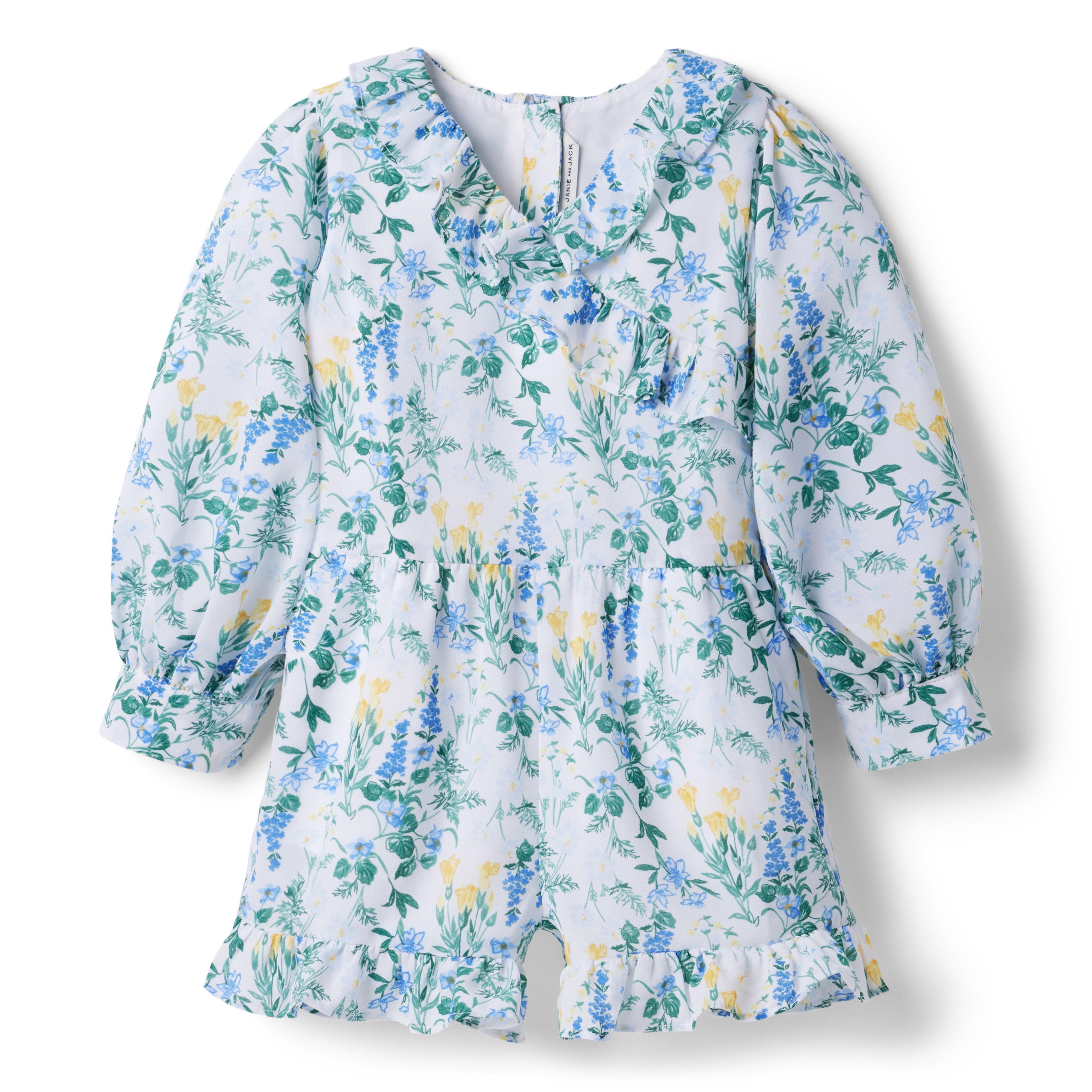 Floral Ruffle Romper image number 1