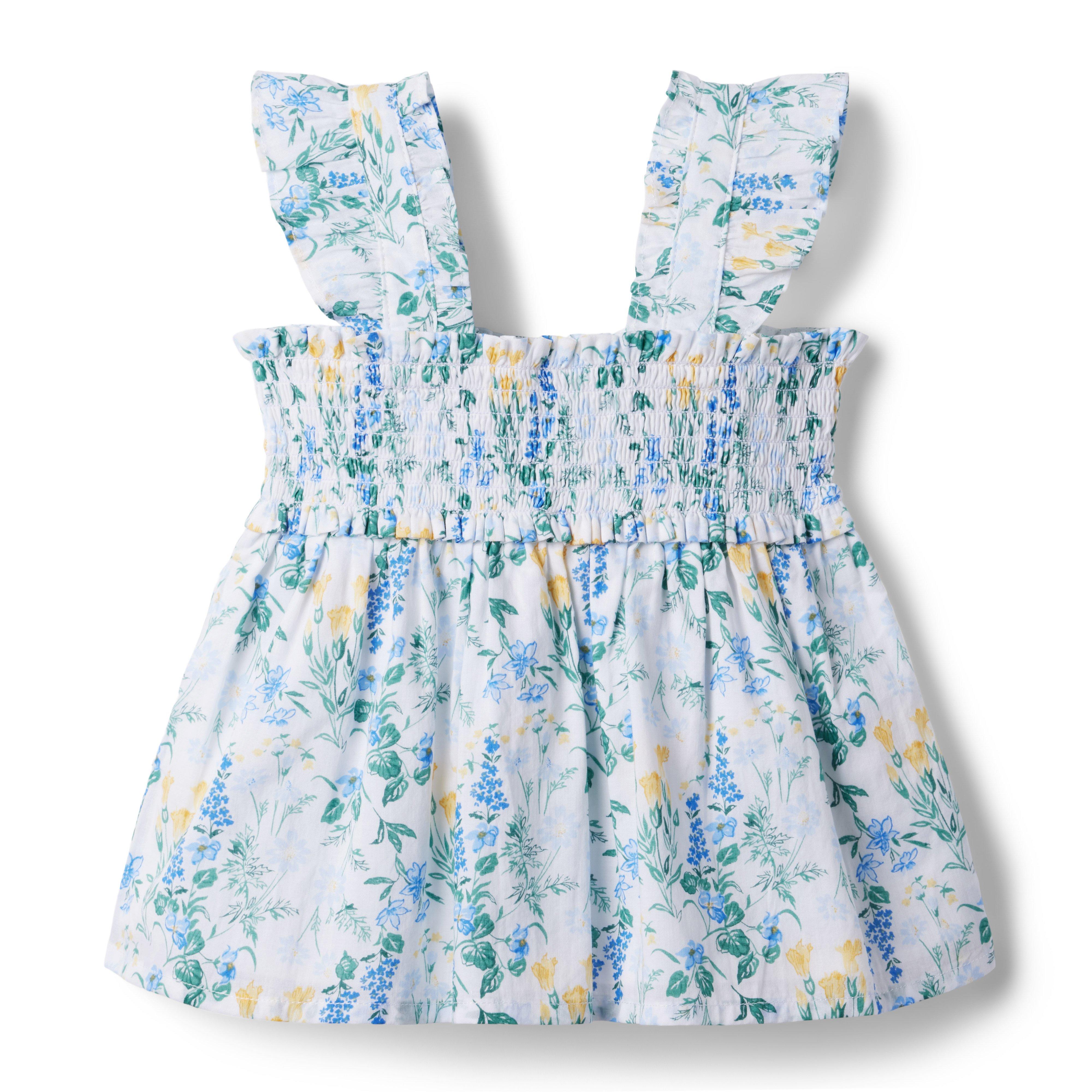 Floral Smocked Ruffle Sleeve Top image number 0