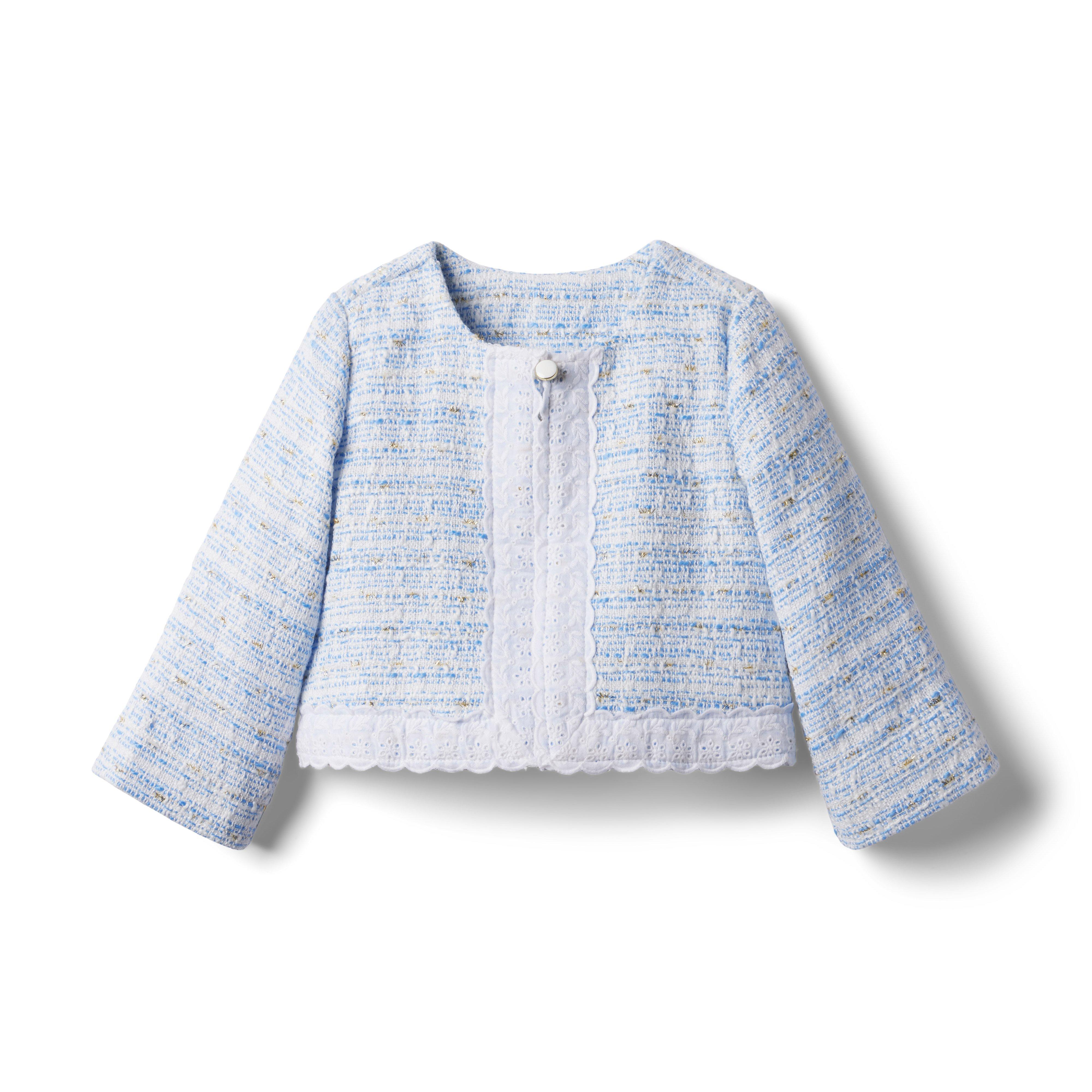 Eyelet Trim Boucle Jacket