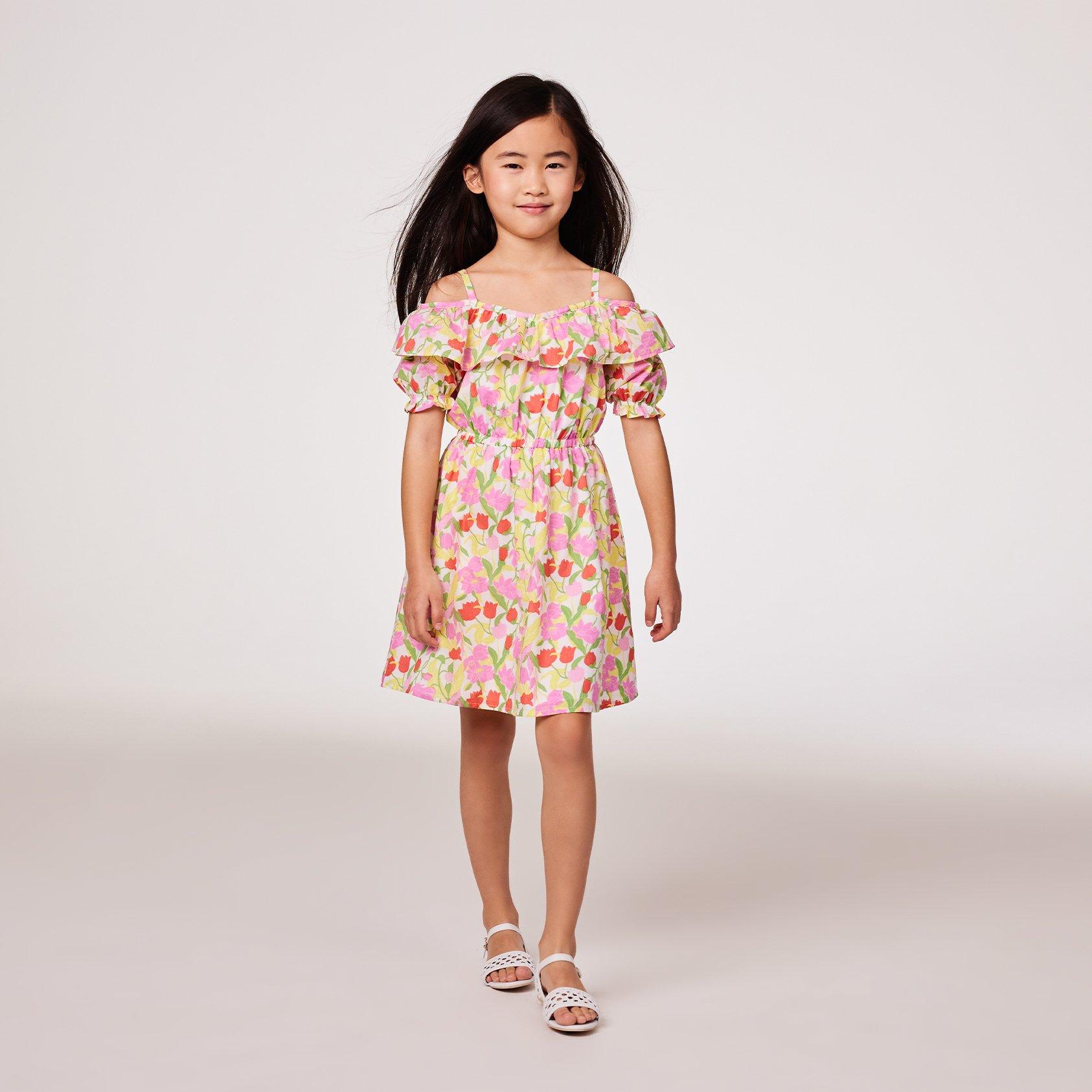 Gymboree Girls Floral Cold Shoulder Dress 6-12M