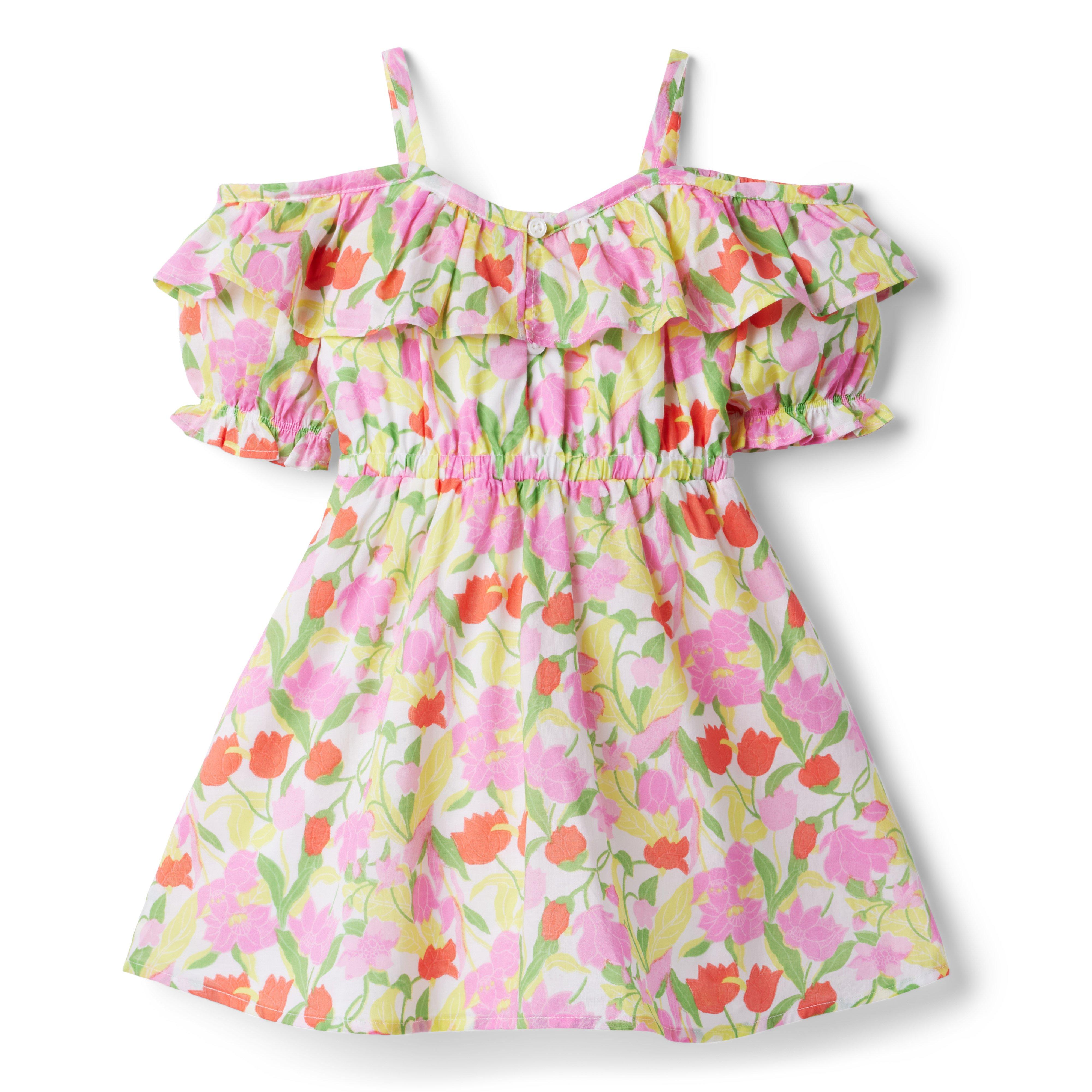 Gymboree Girls Floral Cold Shoulder Dress 6-12M