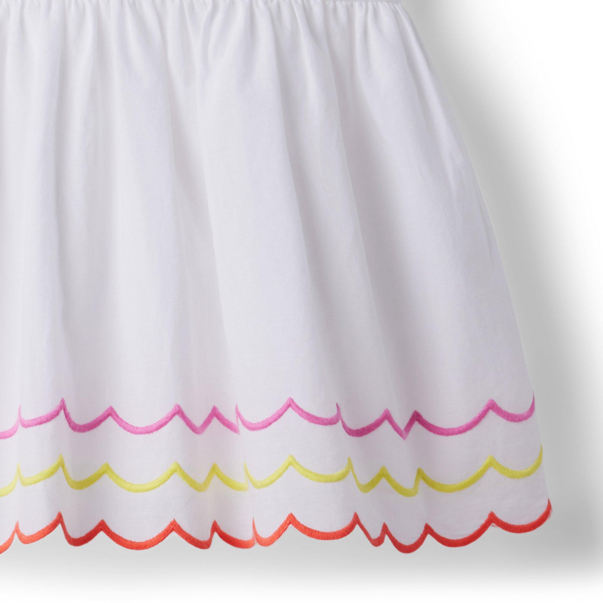 Embroidered Scalloped Ruffle Dress image number 4