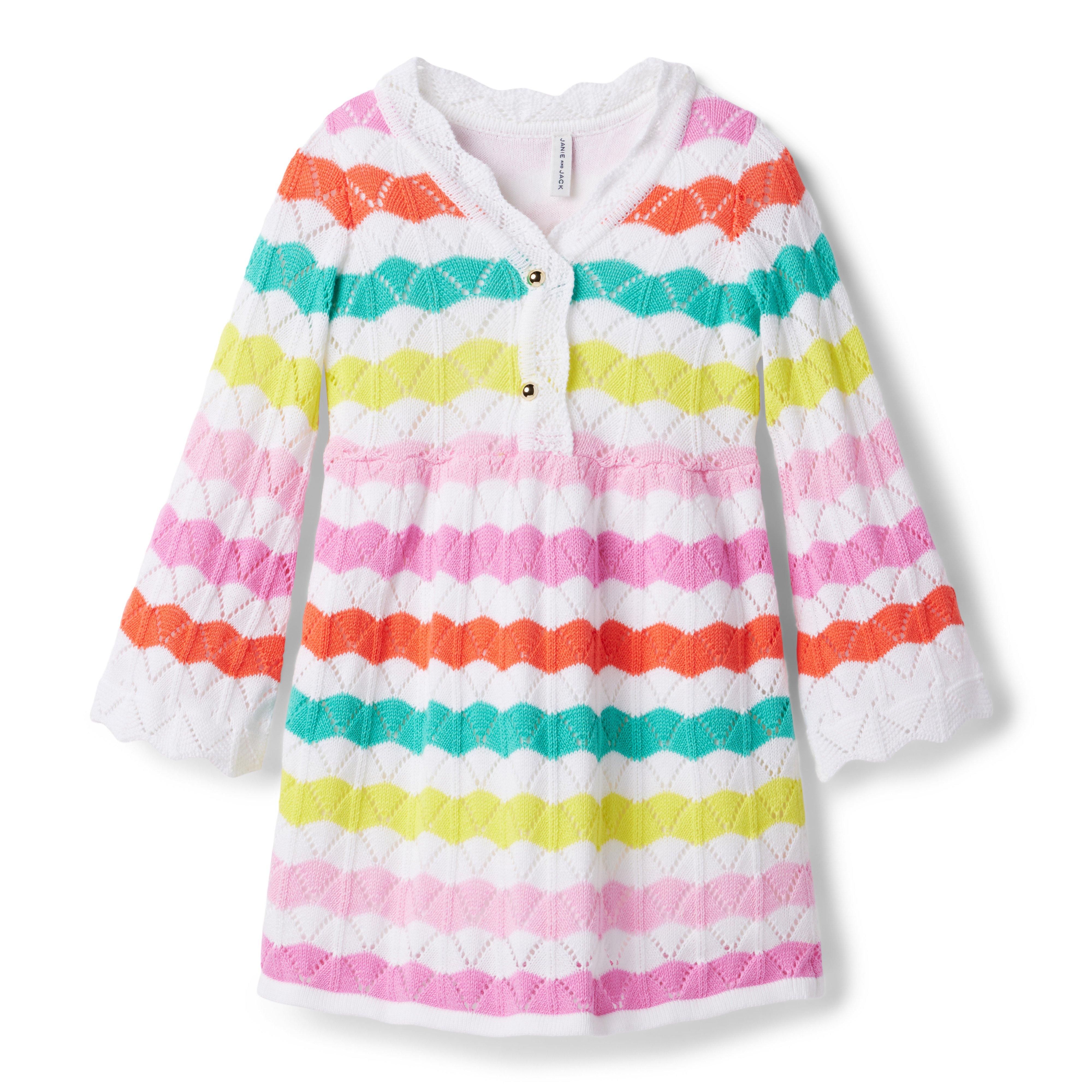 Wavy Striped Crochet Dress image number 1