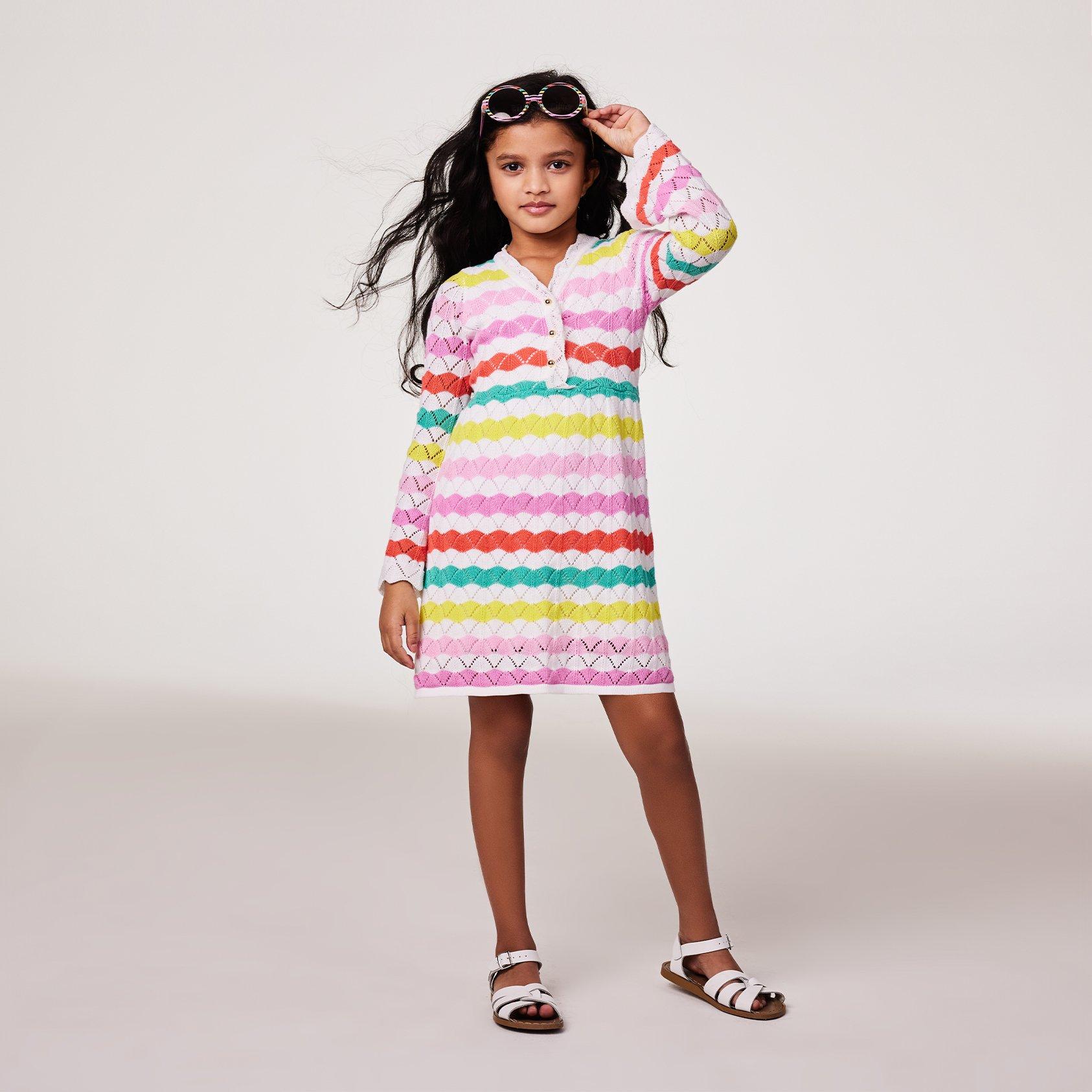 Wavy Striped Crochet Dress image number 0