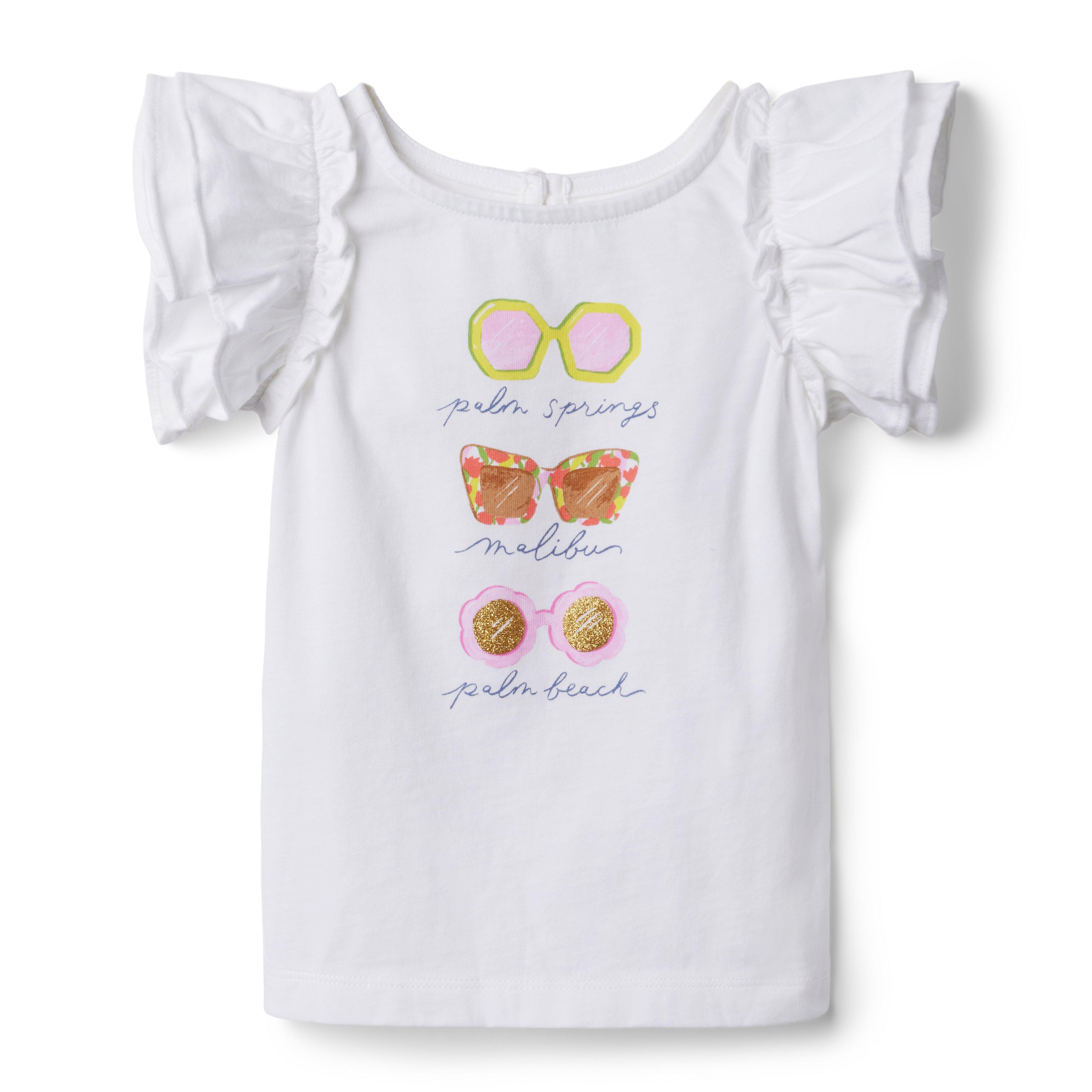 Ruffle Sleeve Sunglasses Tee image number 0