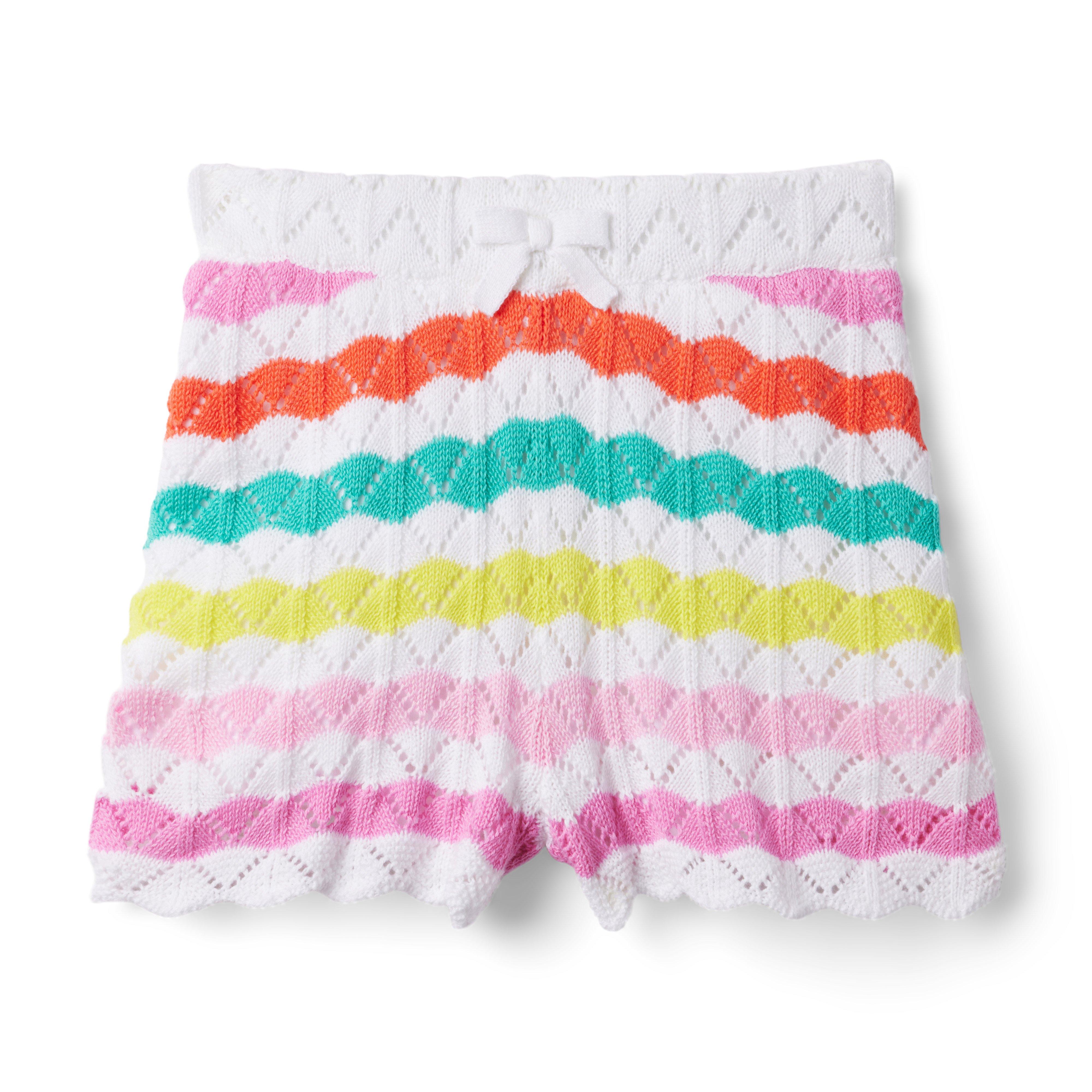 Wavy Striped Crochet Short