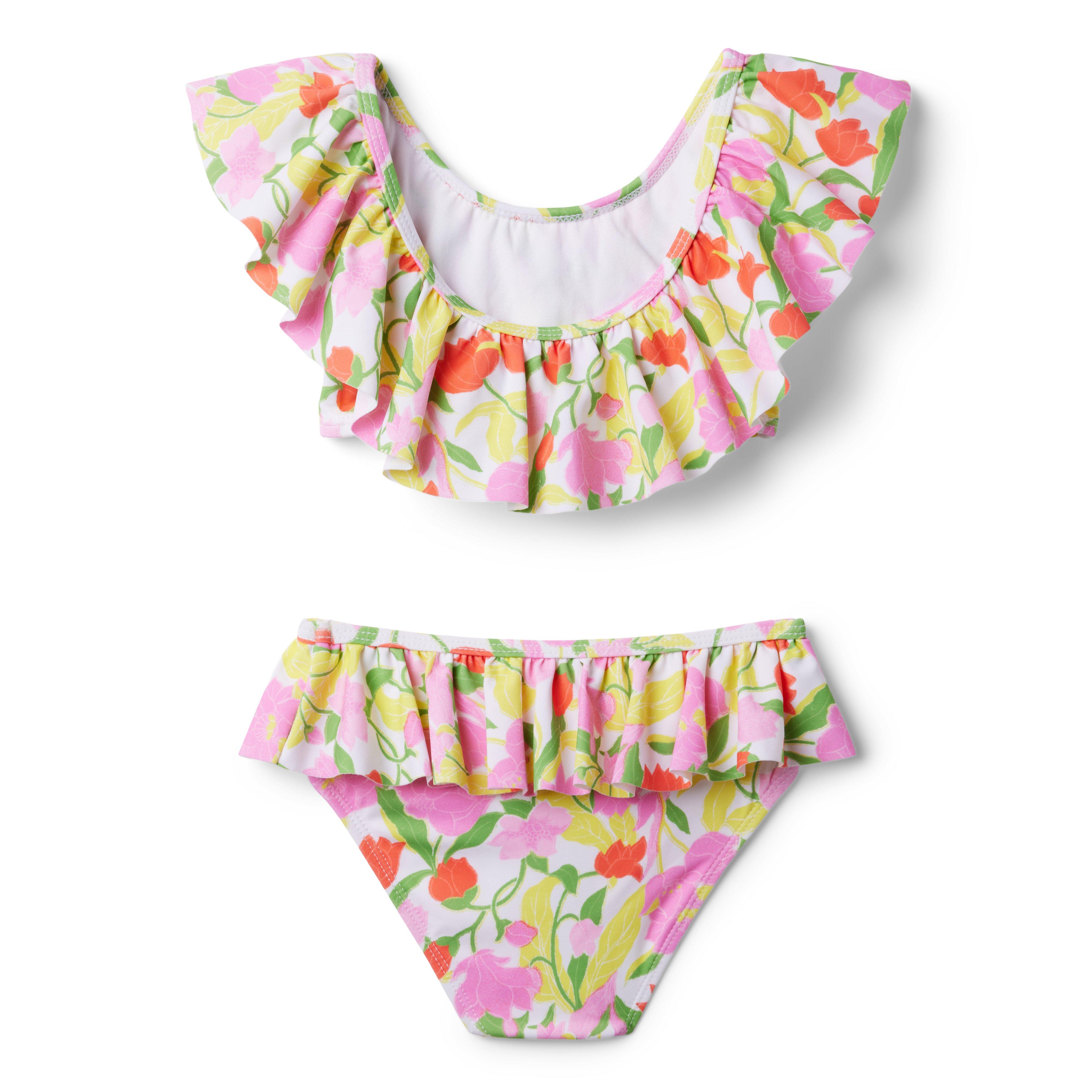 Floral Ruffle 2-Piece Swimsuit image number 1