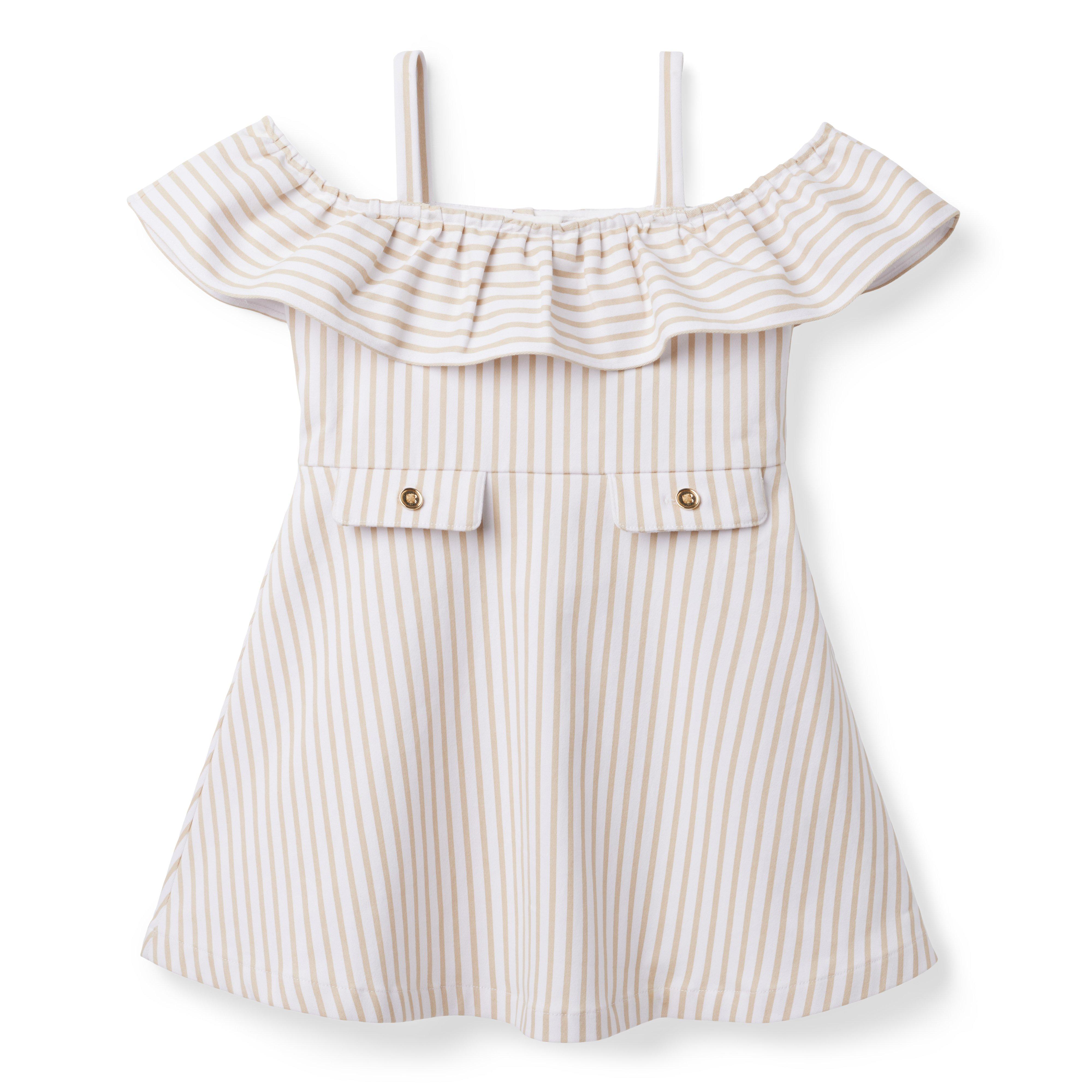 Striped Cold Shoulder Dress image number 0