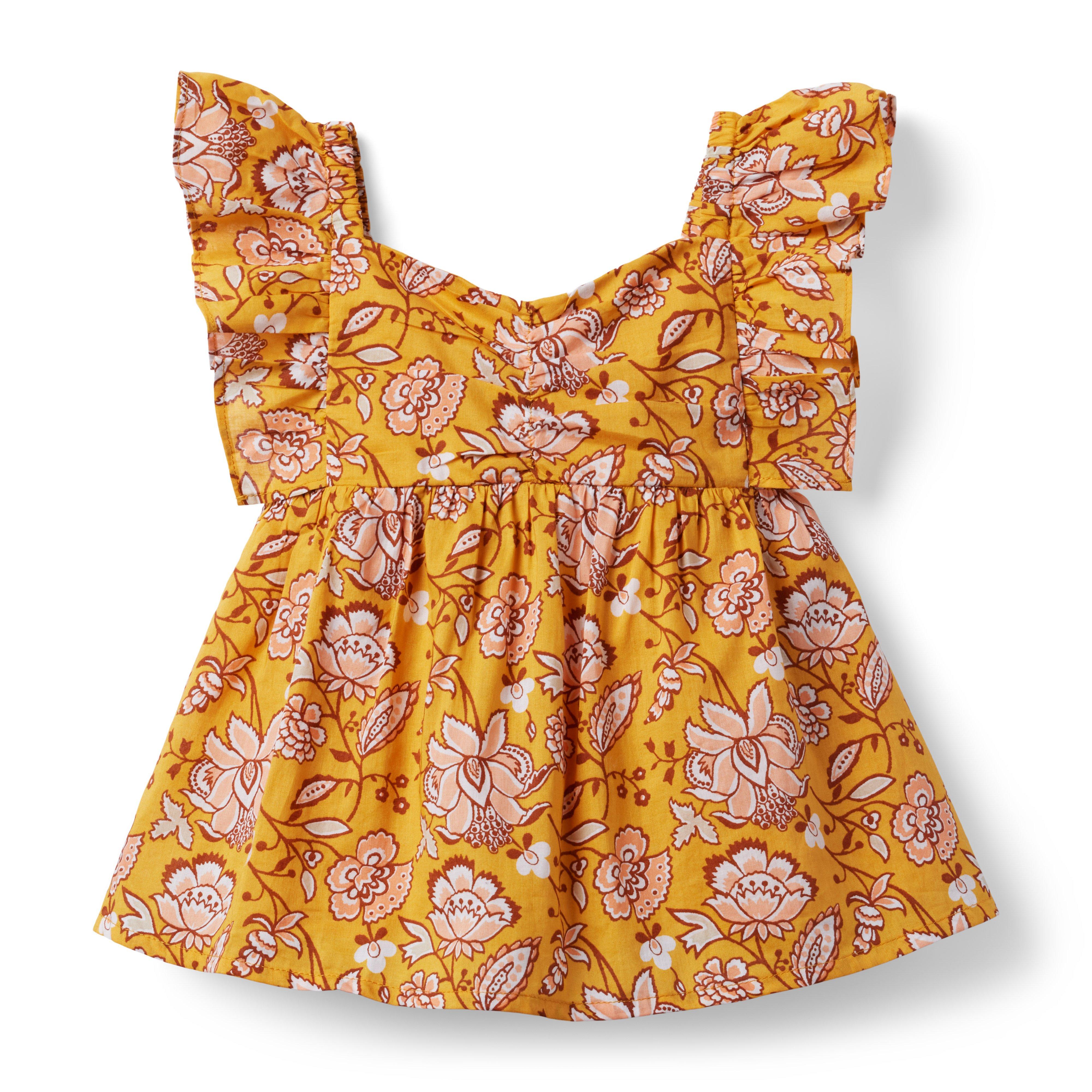 Floral Paisley Ruffle Sleeve Top