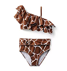 Giraffe Cold Shoulder Recycled 2-Piece Swimsuit
