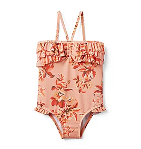 Floral Ruffle Recycled Swimsuit
