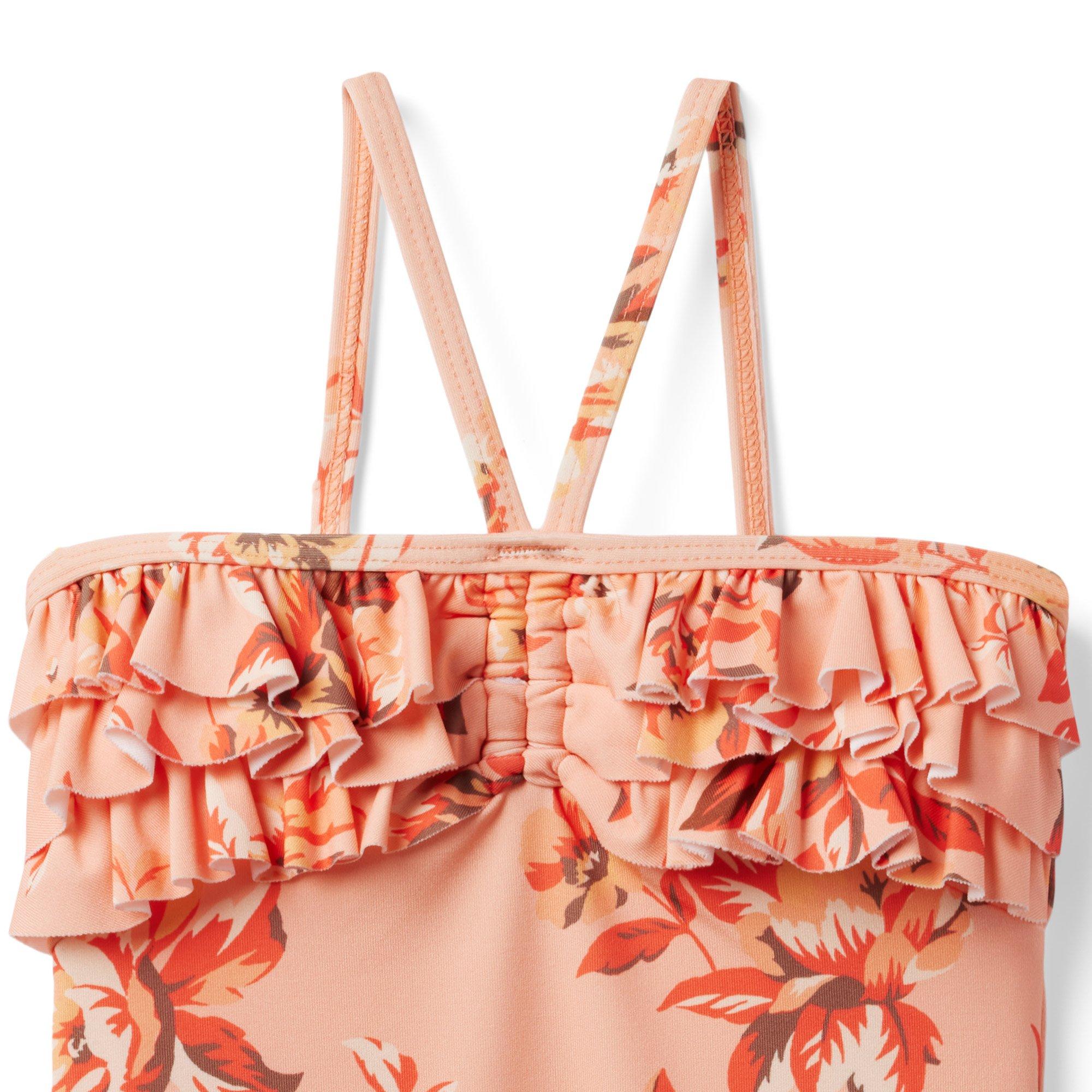Floral Ruffle Recycled Swimsuit image number 2