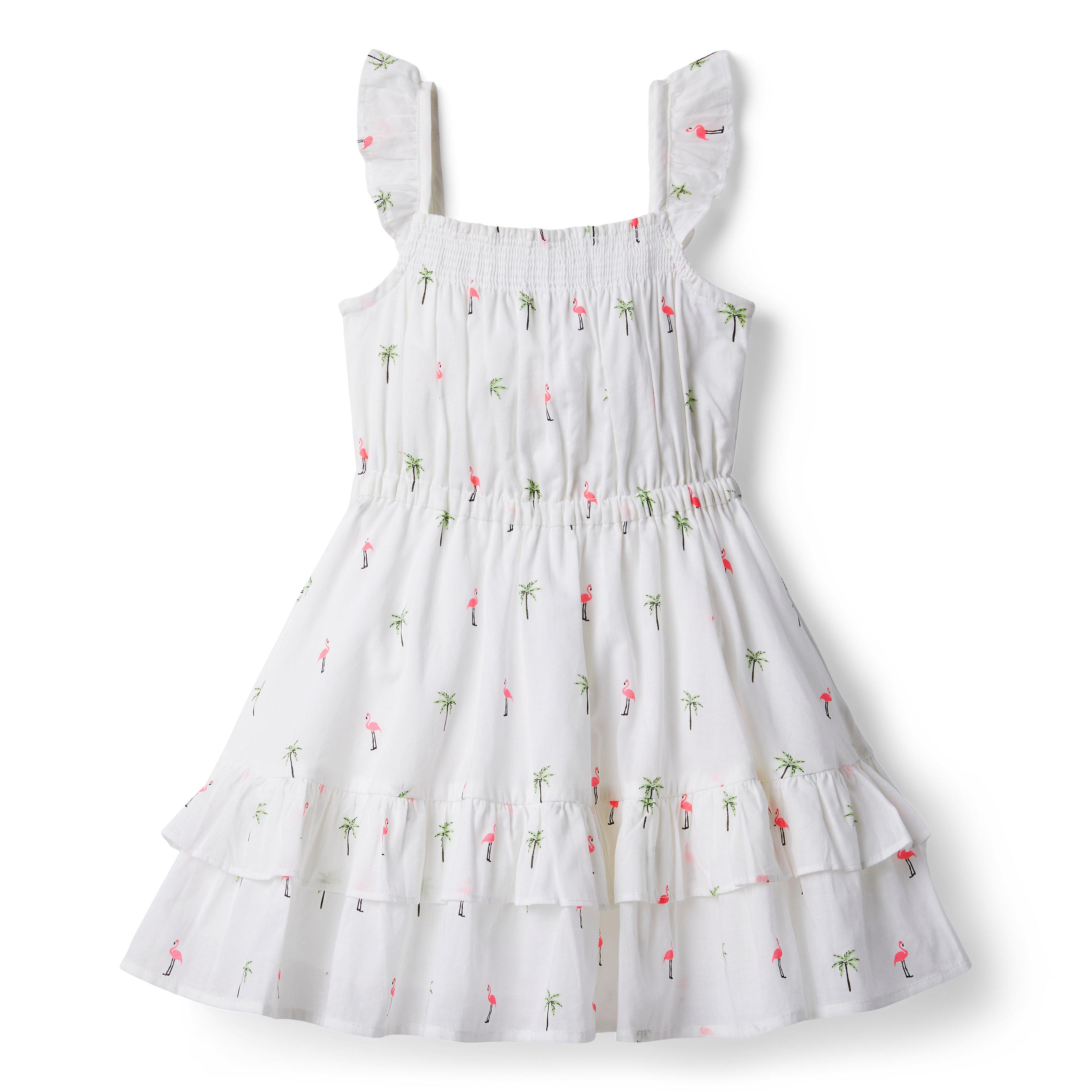 Flamingo Palm Ruffle Dress image number 0