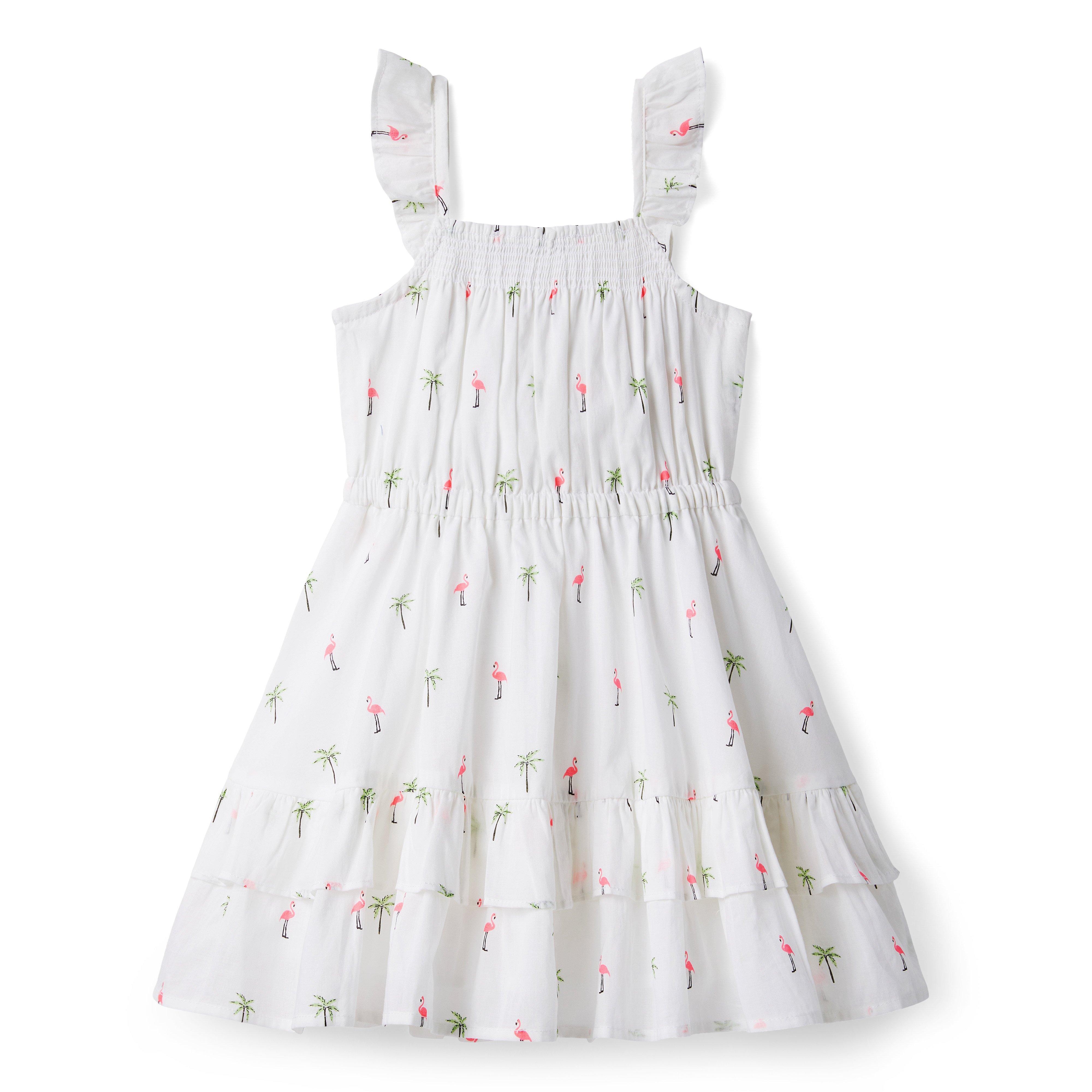 Flamingo Palm Ruffle Dress image number 1