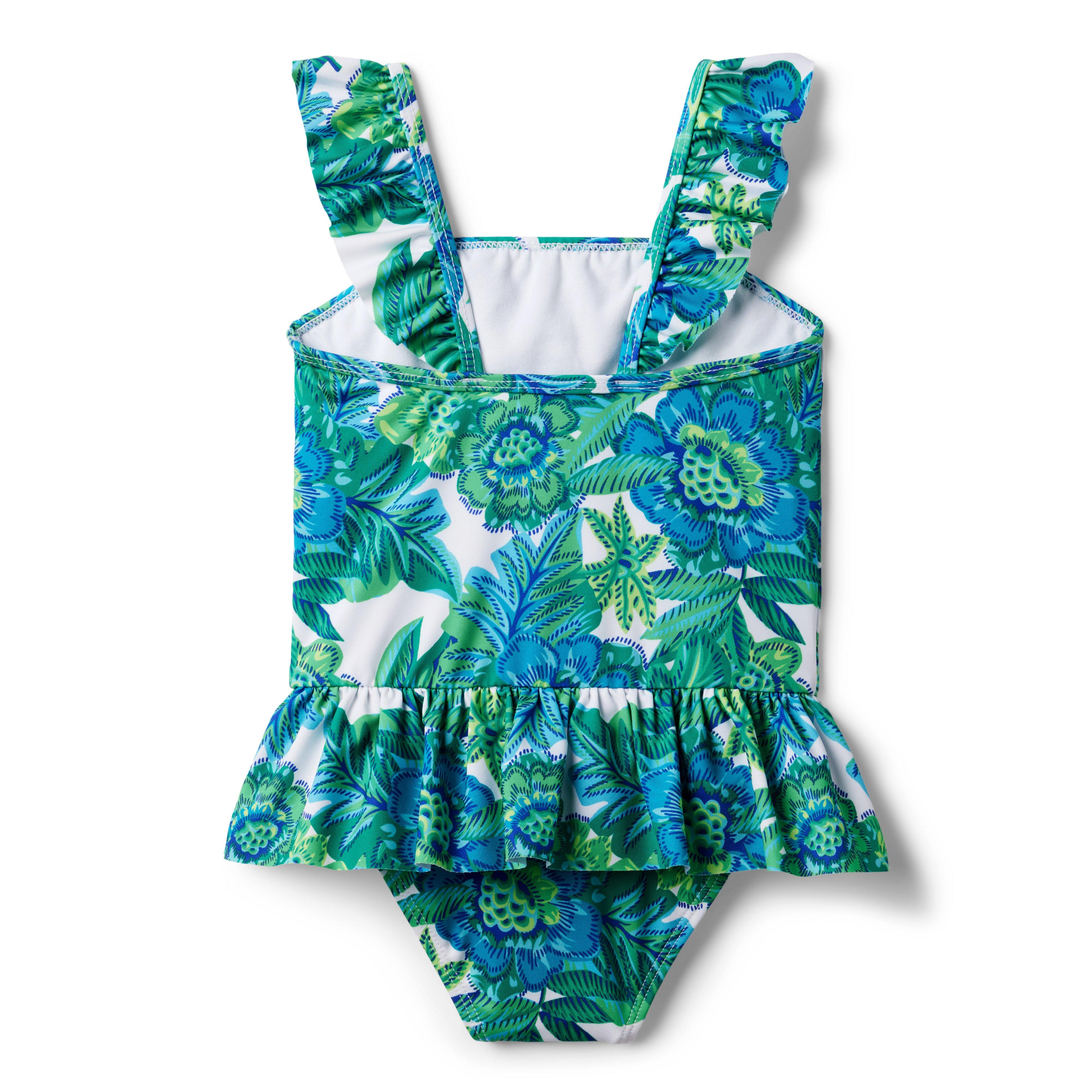 Tropical Floral Recycled Ruffle  Swimsuit image number 1