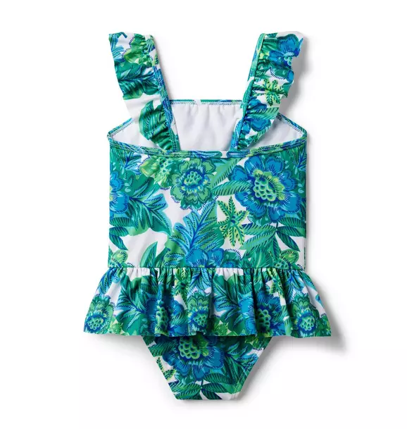 Tropical Floral Recycled Ruffle  Swimsuit image number 1