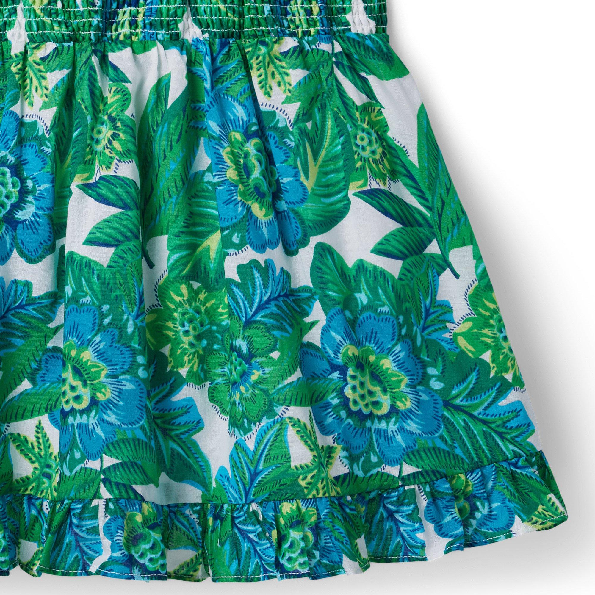 Tropical Floral Smocked Waist Sundress image number 2