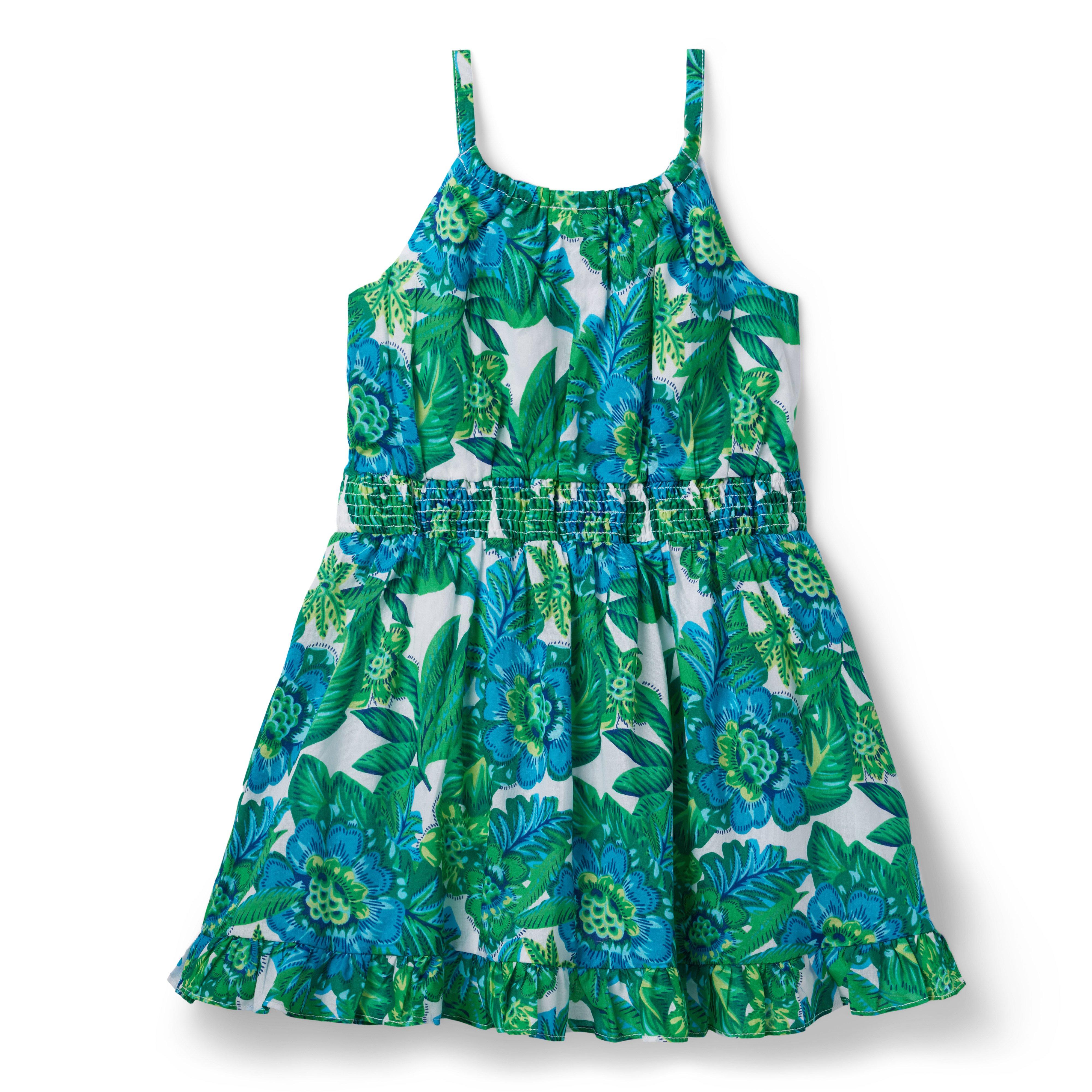 Tropical Floral Smocked Waist Sundress image number 1
