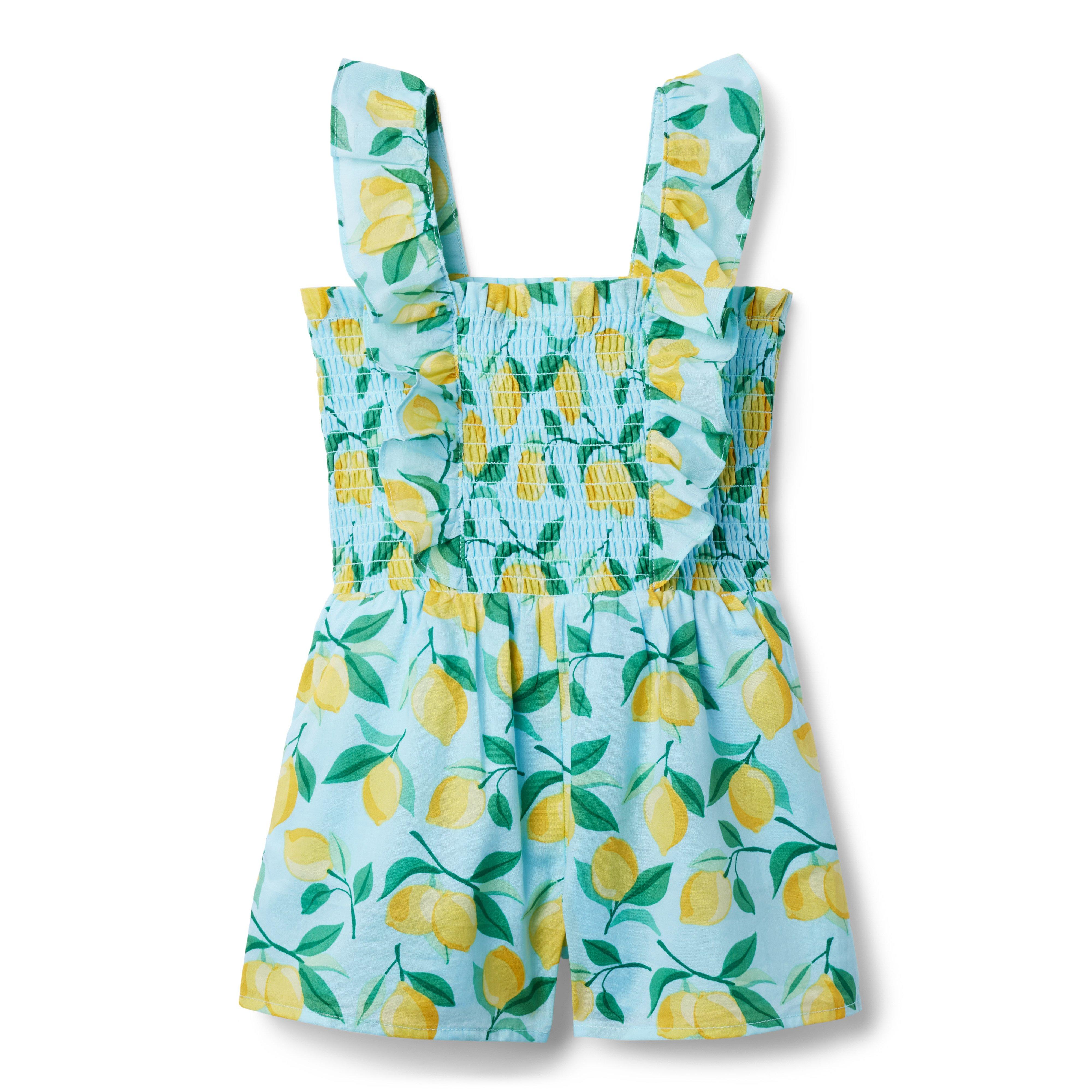Lemon Smocked Romper image number 1