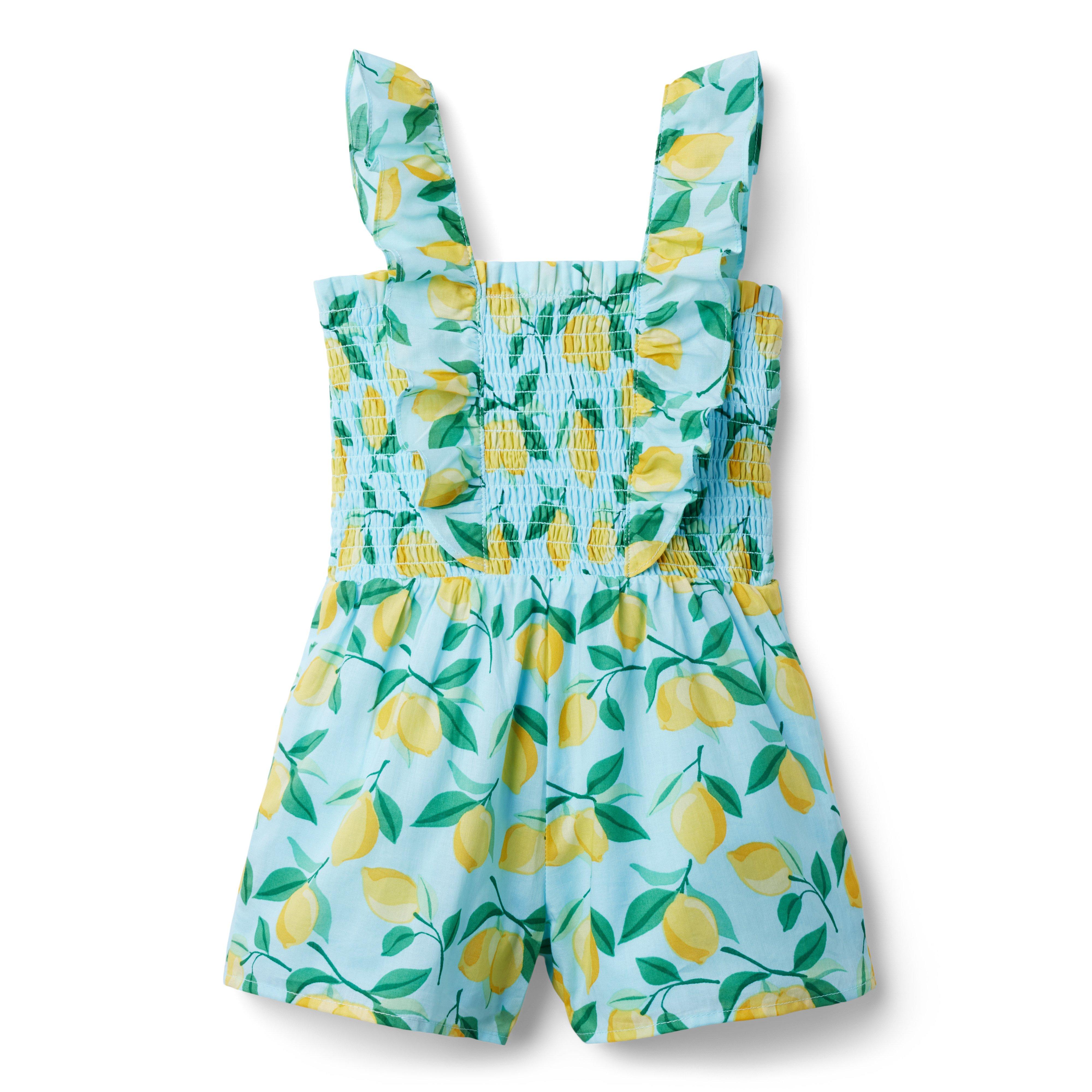 Lemon Smocked Romper image number 2