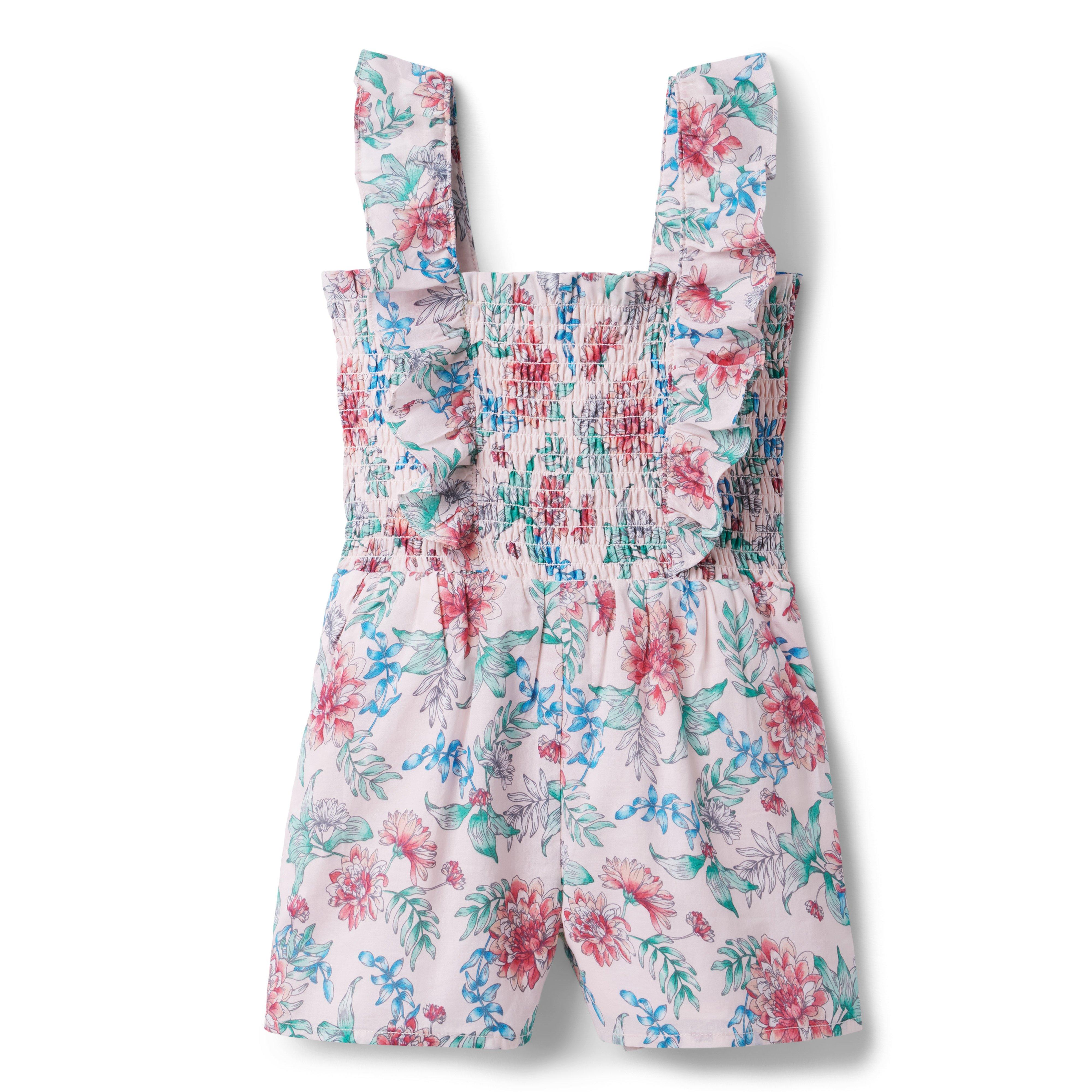 Floral Smocked Romper image number 1