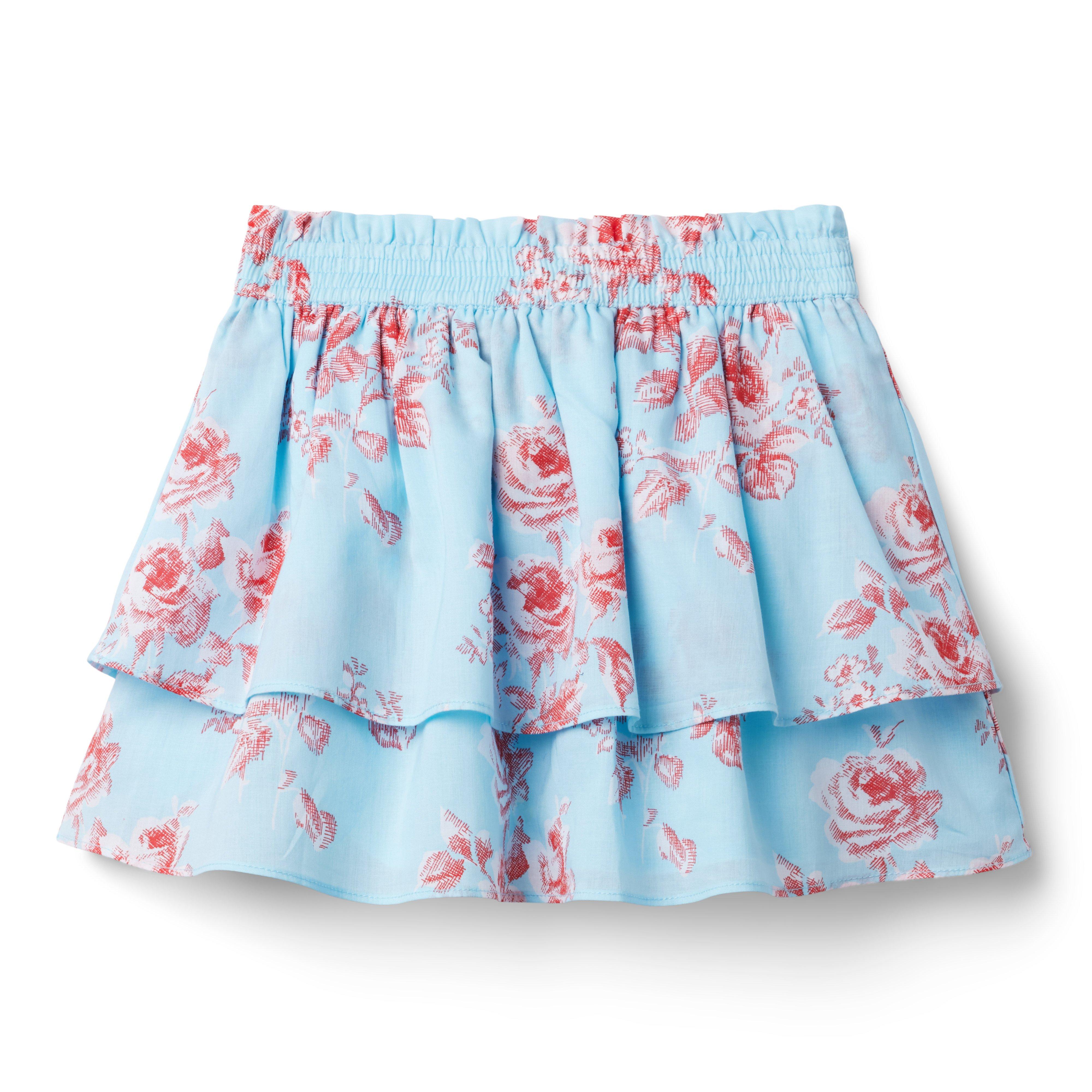 Floral Tiered Smocked Waist Skirt image number 0