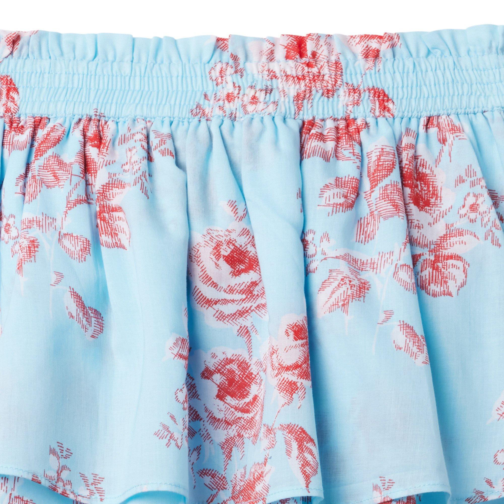Floral Tiered Smocked Waist Skirt image number 1