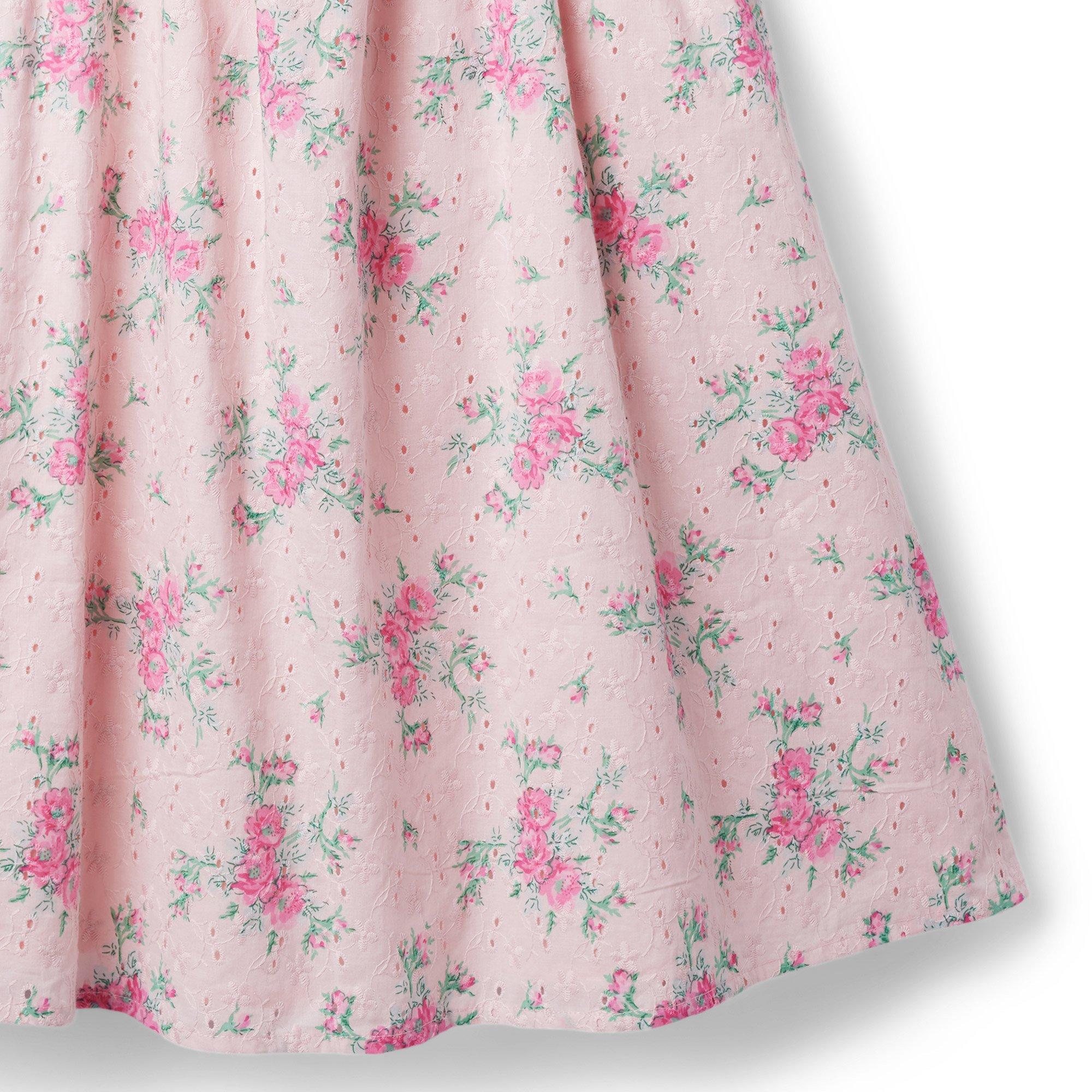 Floral Eyelet Bubble Sleeve Dress  image number 4