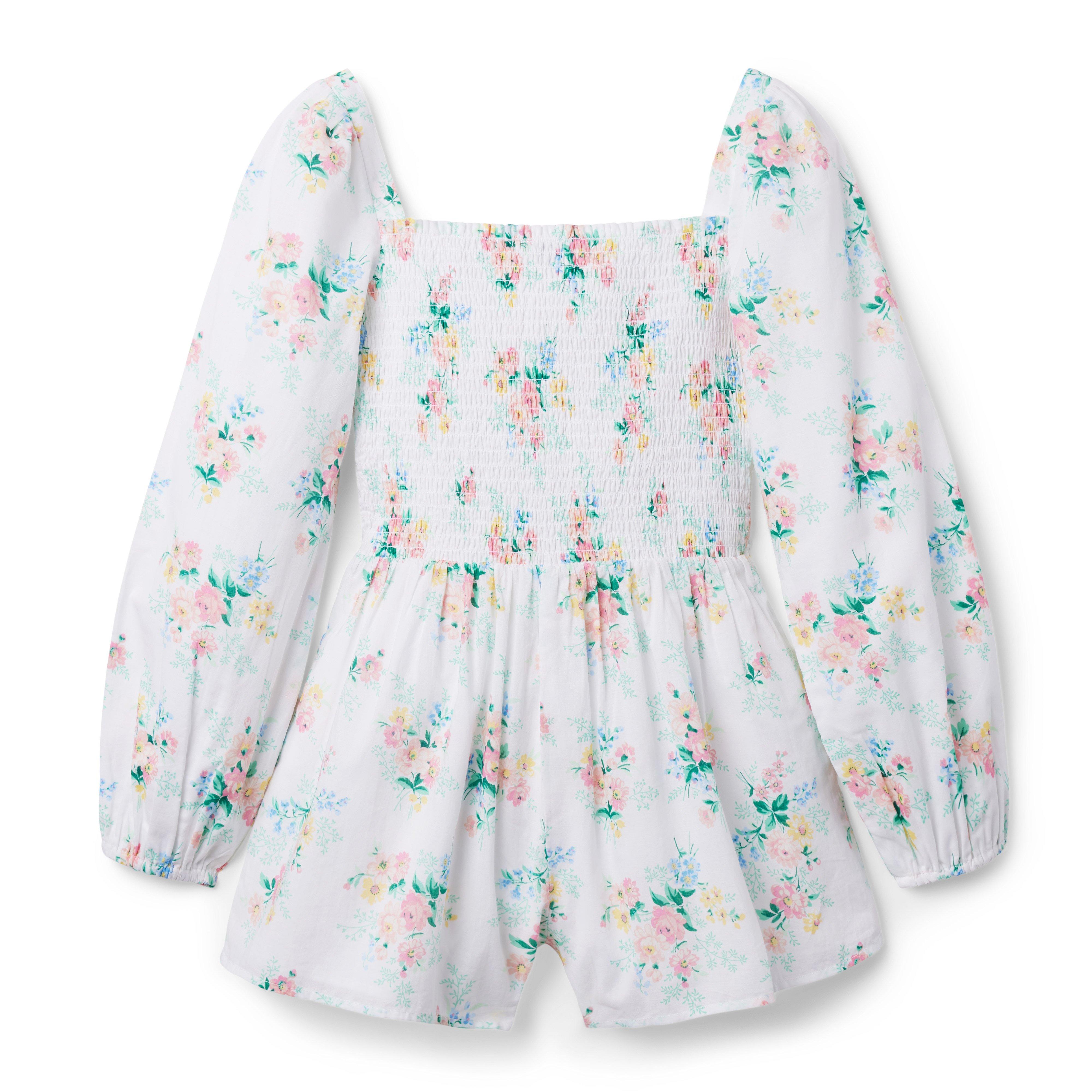 Floral Smocked Romper image number 1