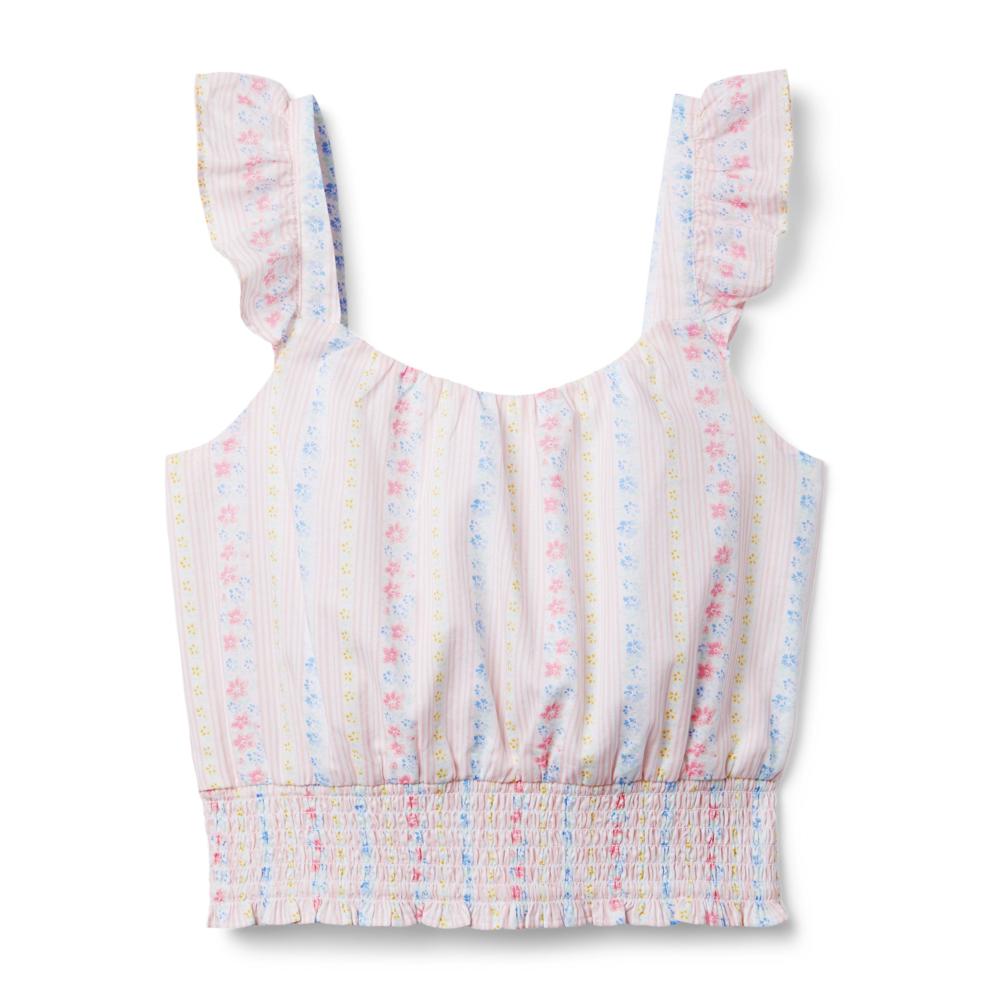 Floral Striped Cropped Top image number 0