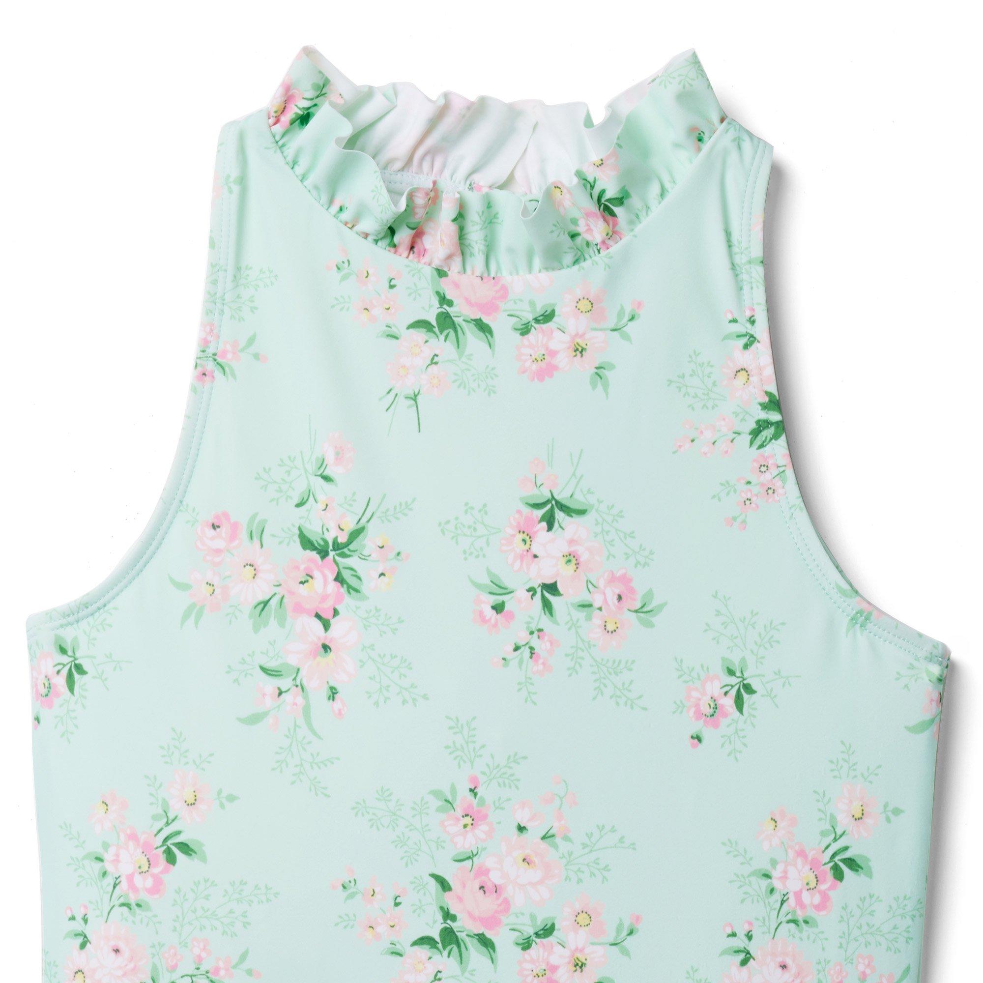 Floral Ruffle Neck Swimsuit image number 2